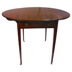 Circa 1780 George III English Oval Pembroke Table