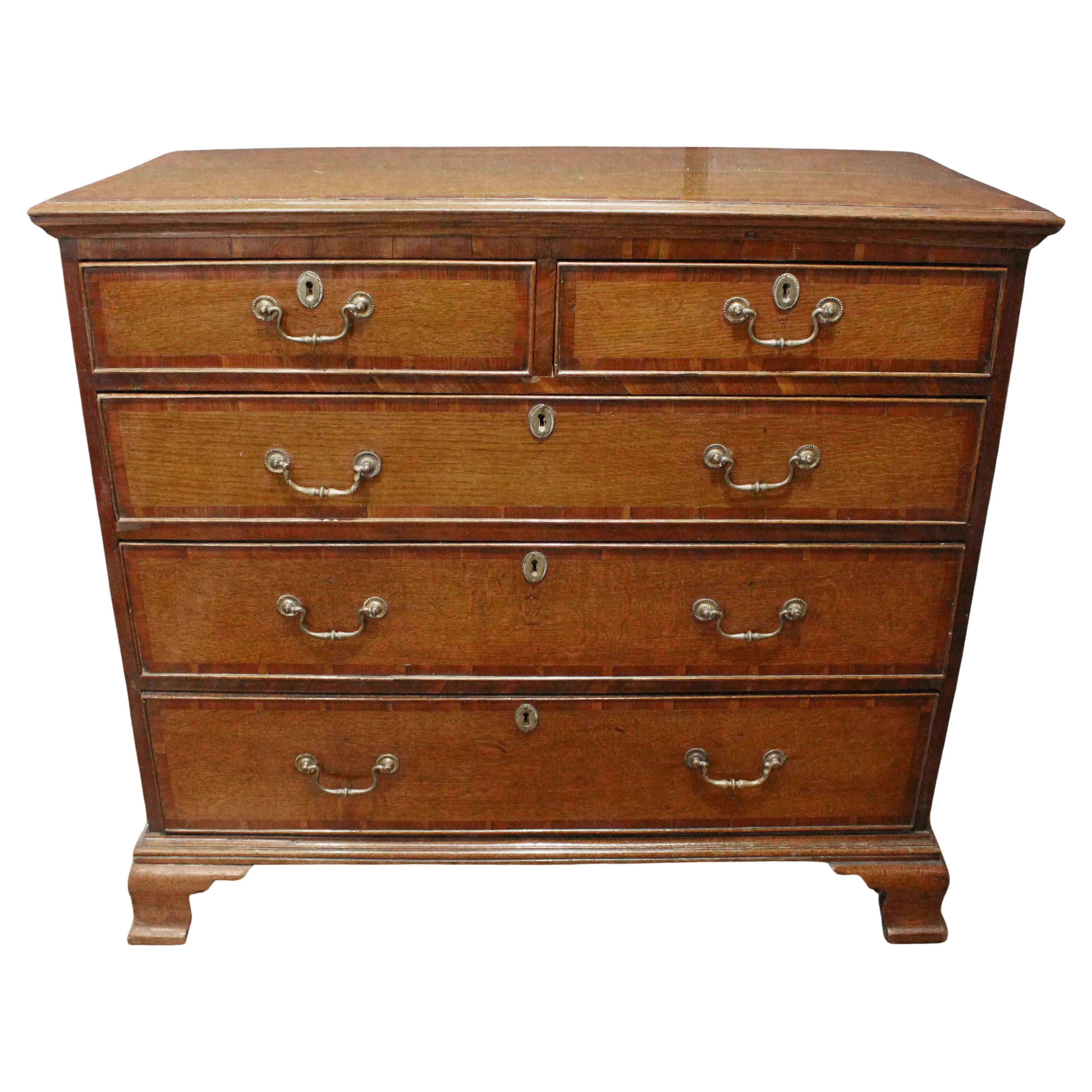 Circa 1780 George III Period English Country Chest of Drawers