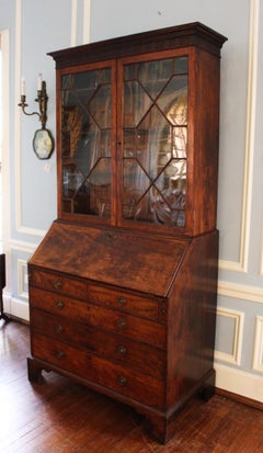 Circa 1780 Mahogany George III Bureau Bookcase
