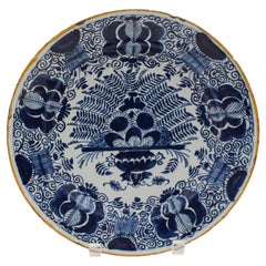 Piatto Delft Chop con bordo giallo del 1780 circa
