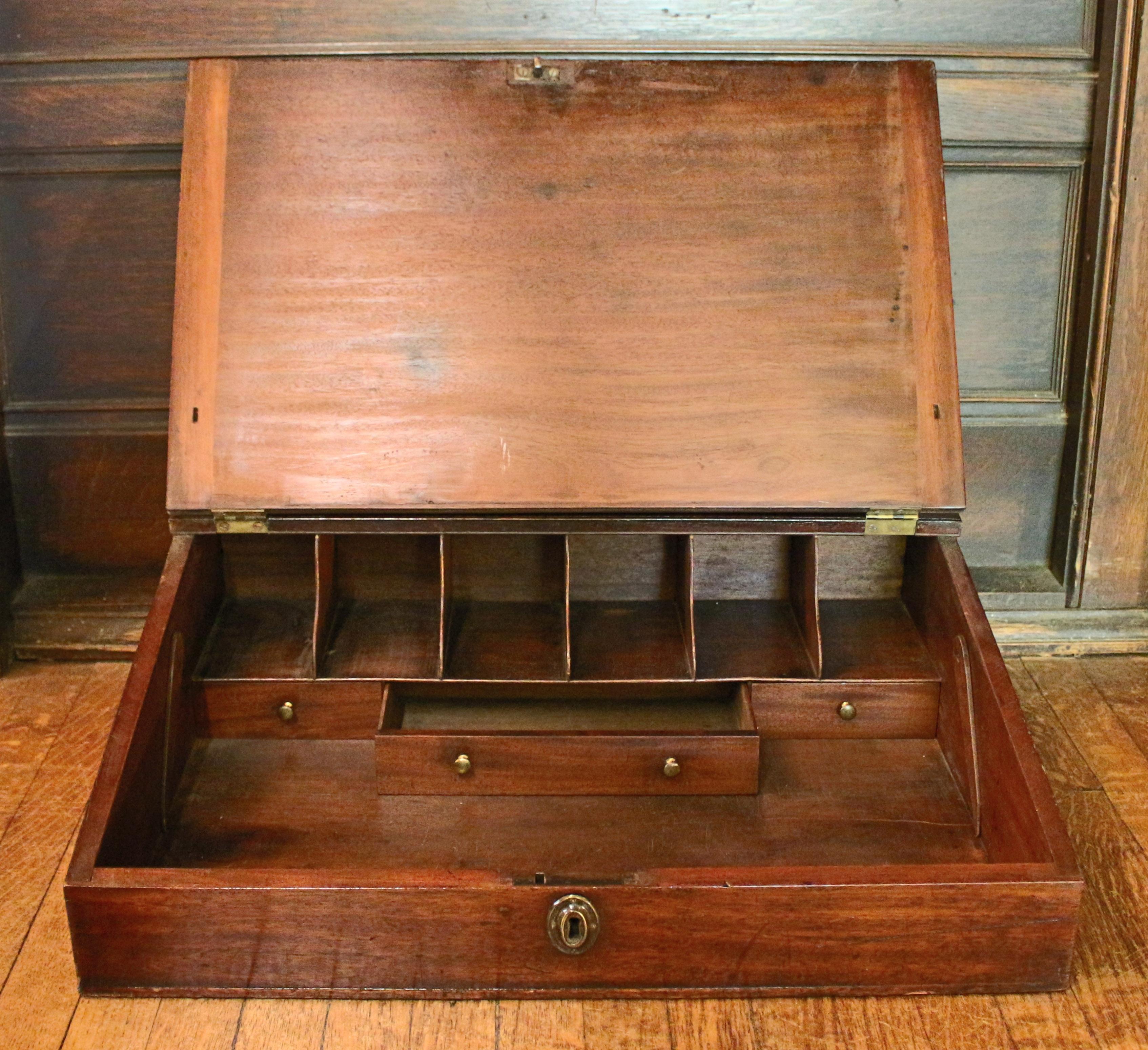 Circa 1780s Mahogany Georgian Writing Slope Box 7