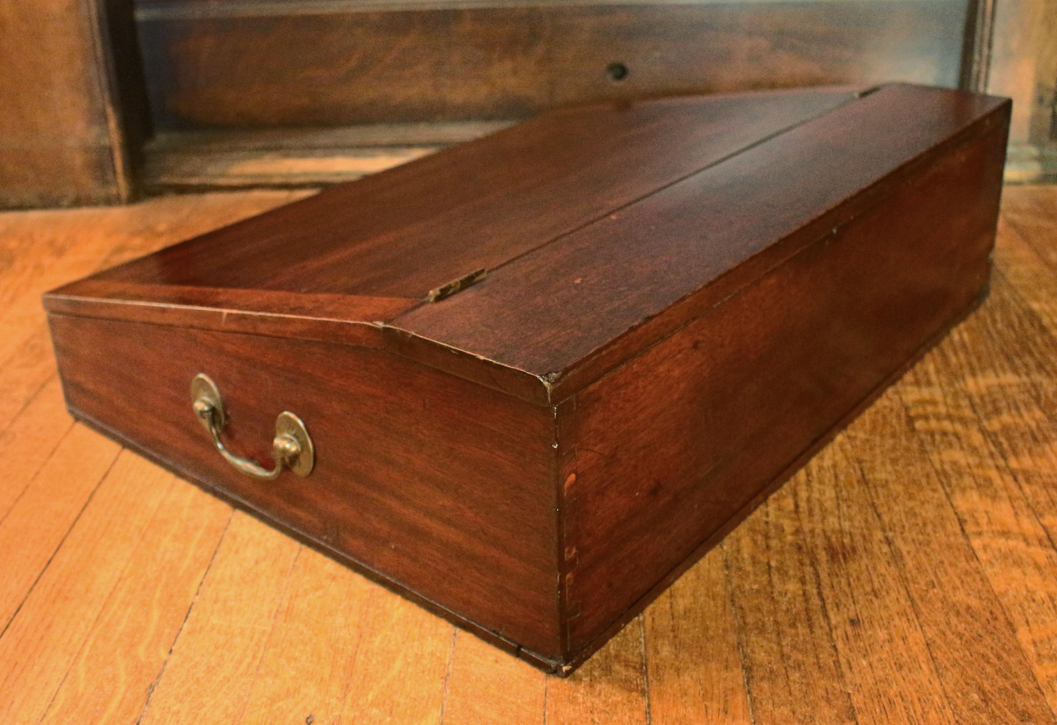 Circa 1780s Mahogany Georgian Writing Slope Box 1
