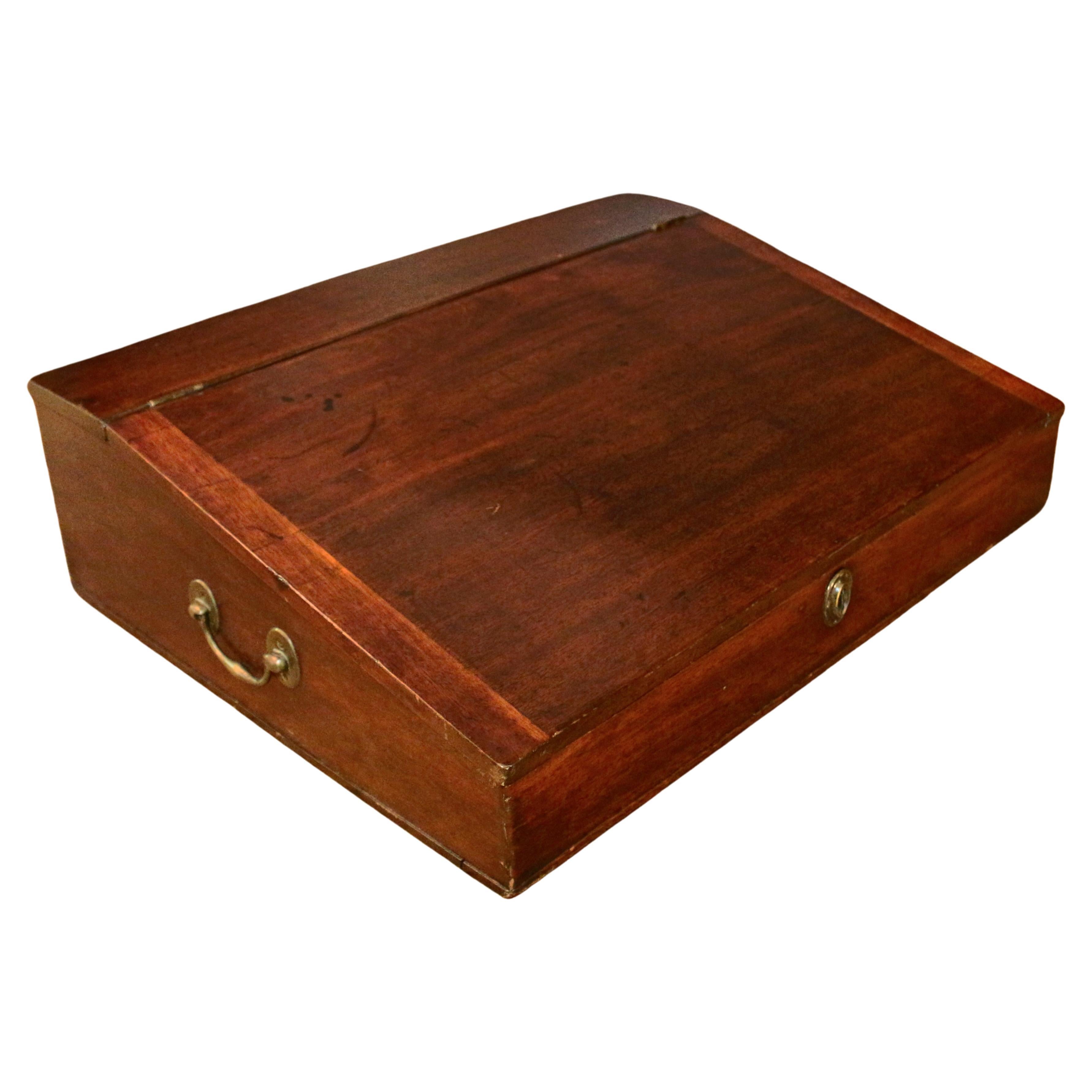 Circa 1780s Mahogany Georgian Writing Slope Box