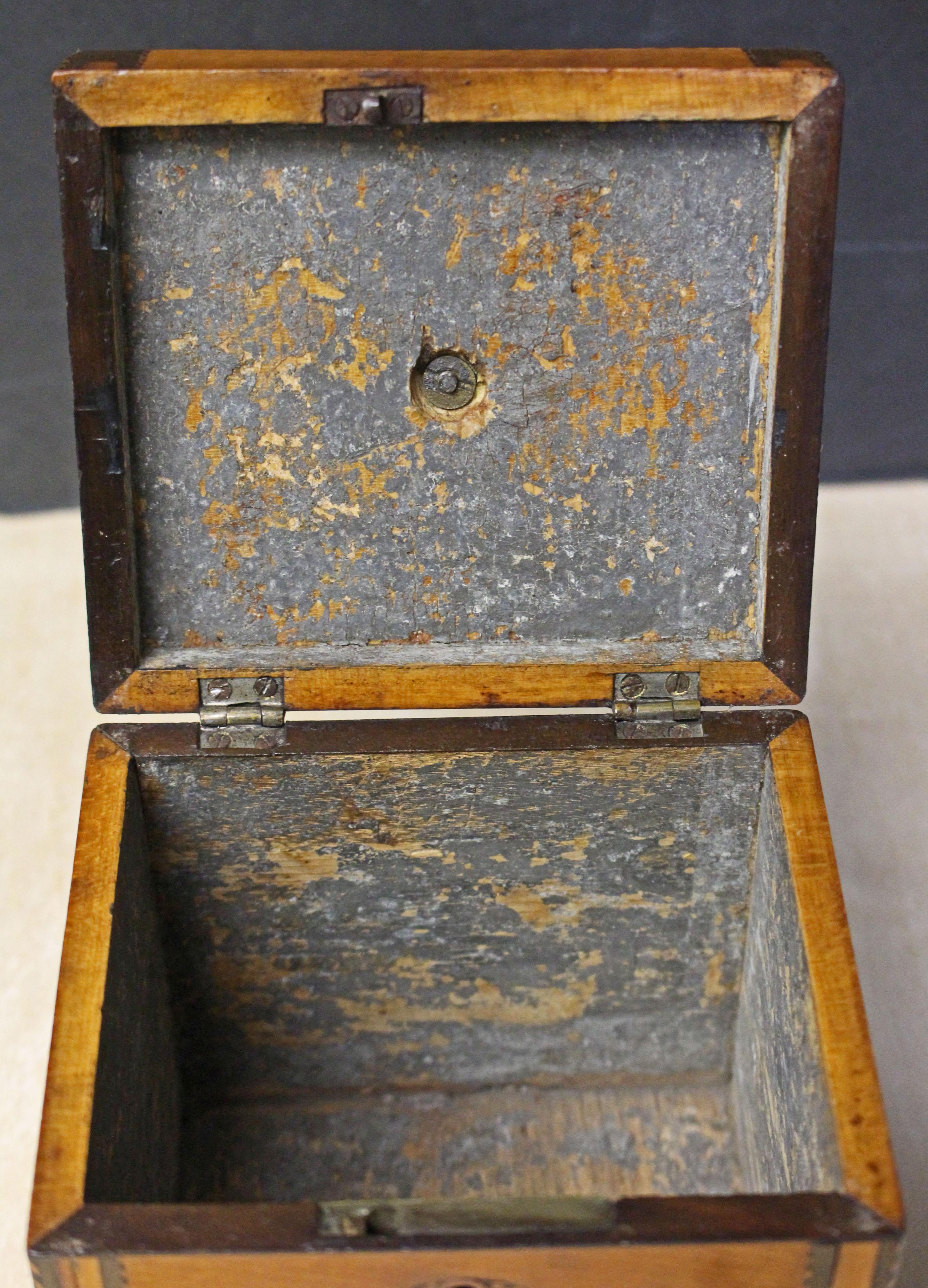 CIRCA 1790 Englisch George III Intarsien Einzel Tee Caddy Box (Holz) im Angebot