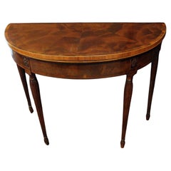 Circa 1790 George III Demilune Fold-Over Games Table