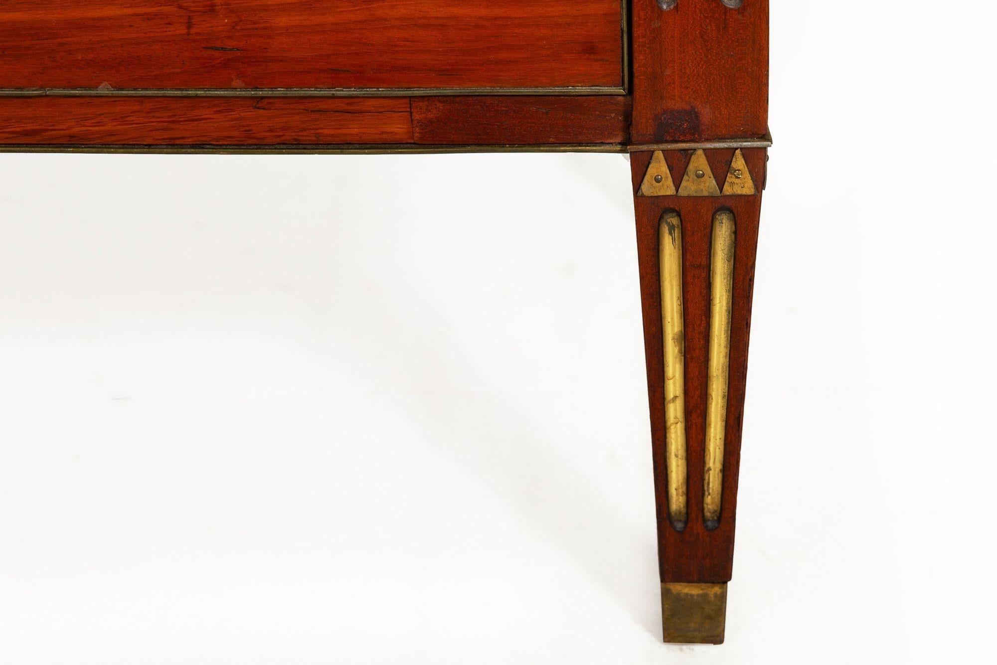 Circa 1790 Swedish Gustavian Marble Top Mahogany Desk Commode Chest For Sale 14