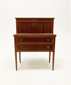 Circa 1800-1805 Mahogany Federal Hepplewhite Tambour Desk, Massachusetts