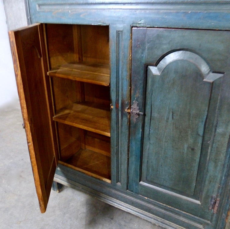 Handcrafted Quebec Painted Pine Cupboard, circa 18001810 at 1stDibs