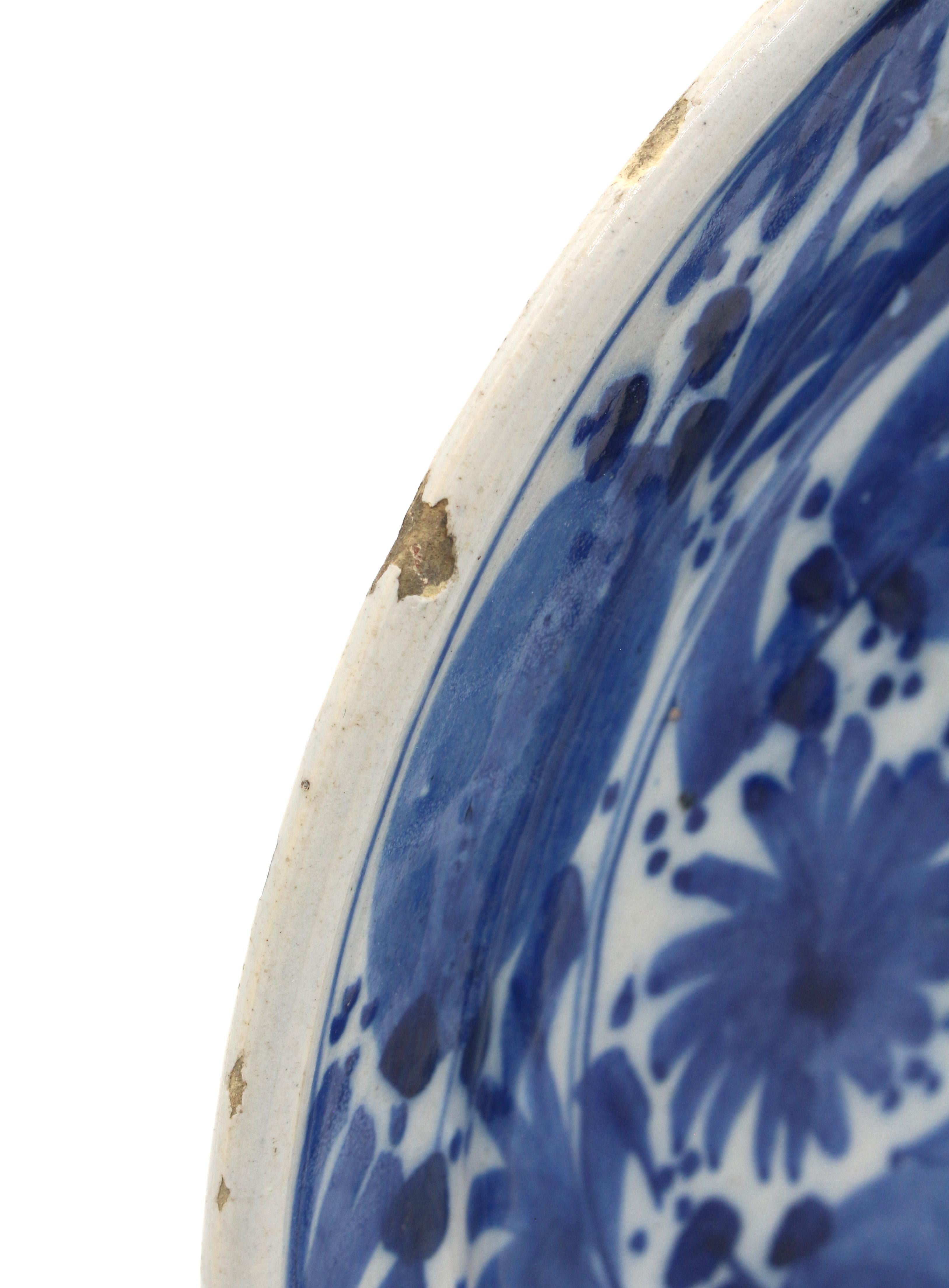 Circa 1800-1830 Plato azul y blanco en Bueno Estado en Chapel Hill, NC