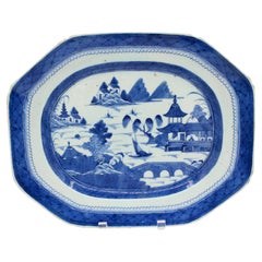 Circa 1800-30 Blue Canton Platter, Chinese Export