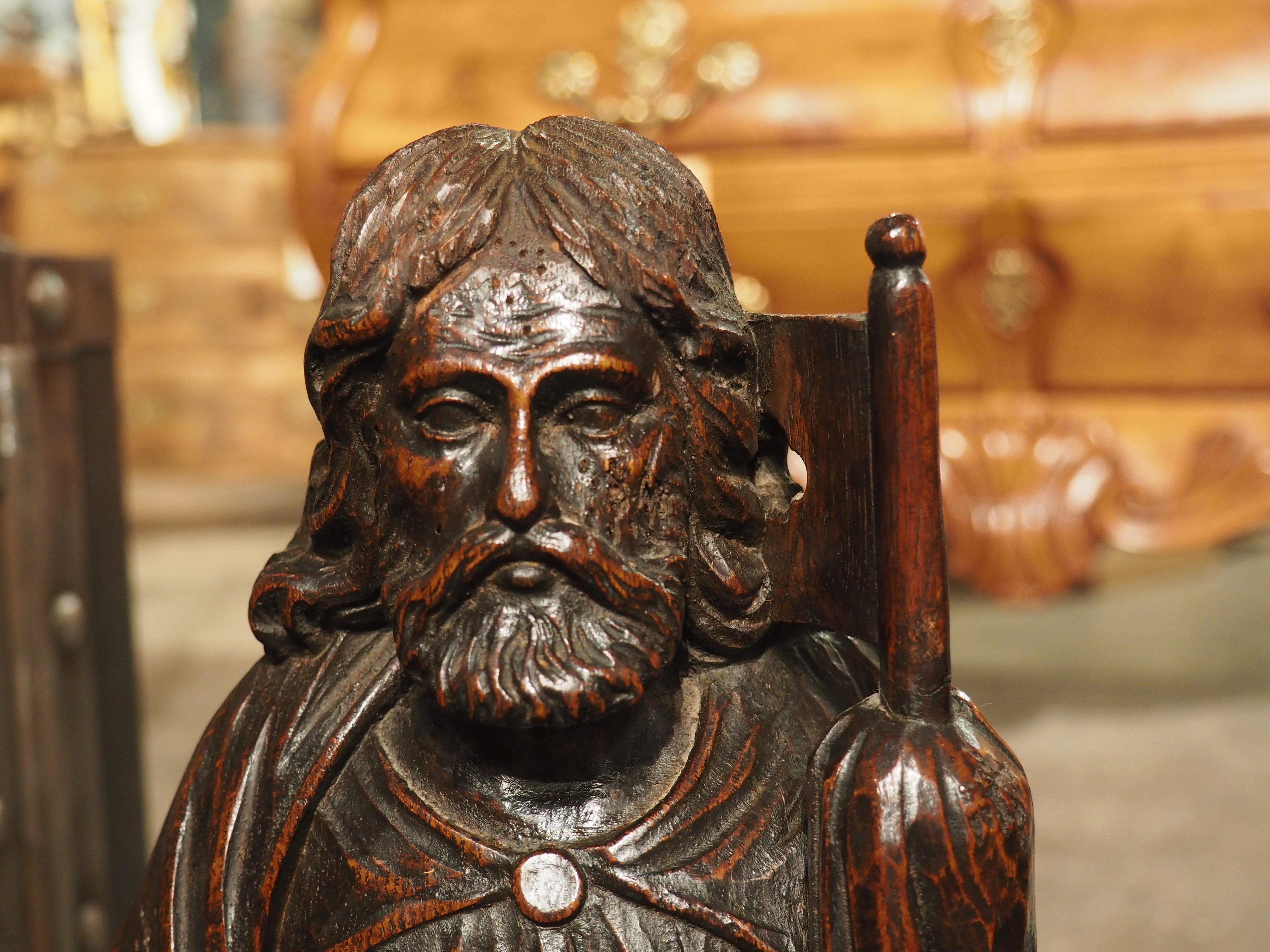 Wood Circa 1800 Carved Oak Sculptures of the Apostles, James, John, Peter, and Paul For Sale