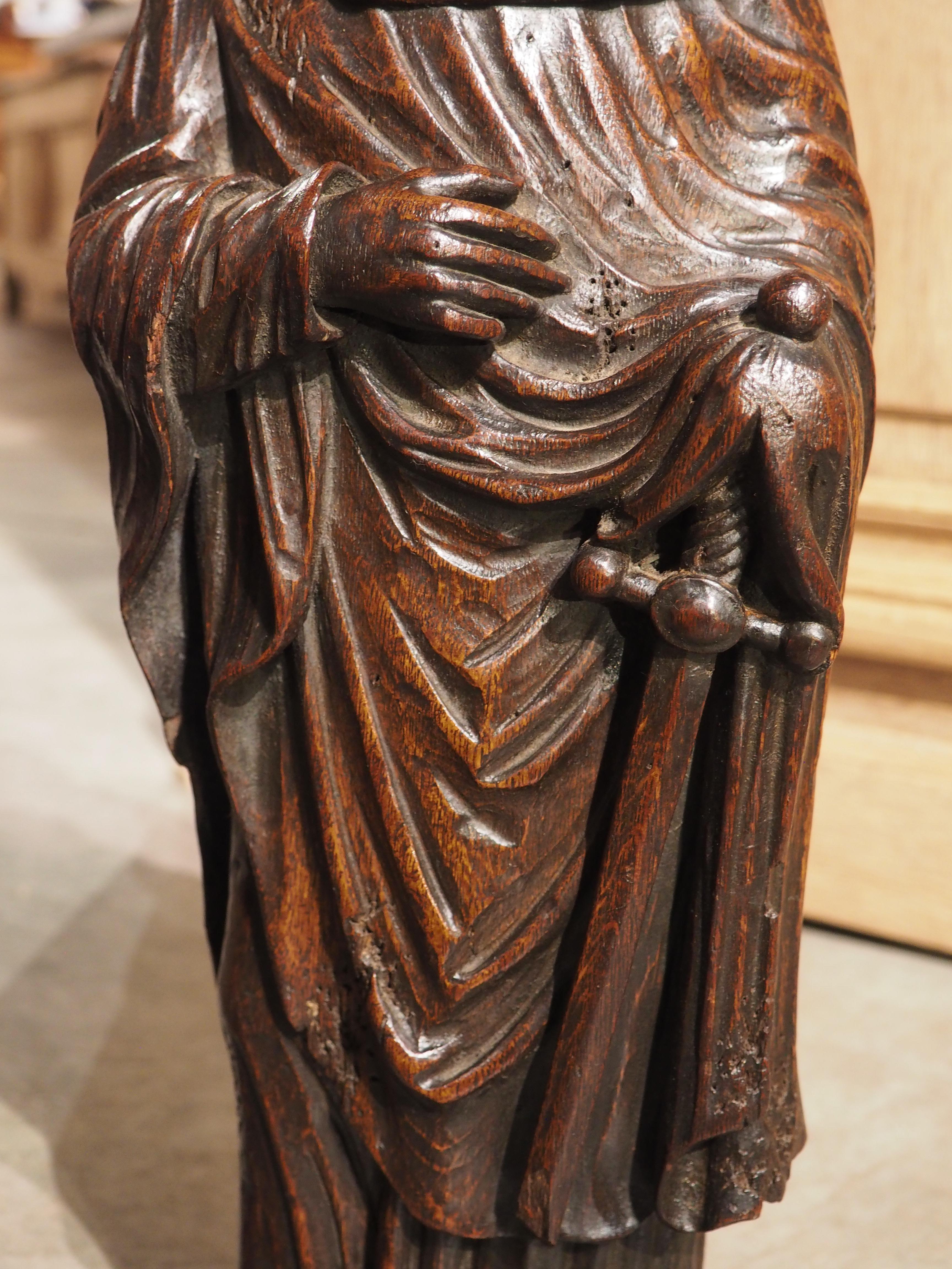 Circa 1800 Carved Oak Sculptures of the Apostles, James, John, Peter, and Paul For Sale 3
