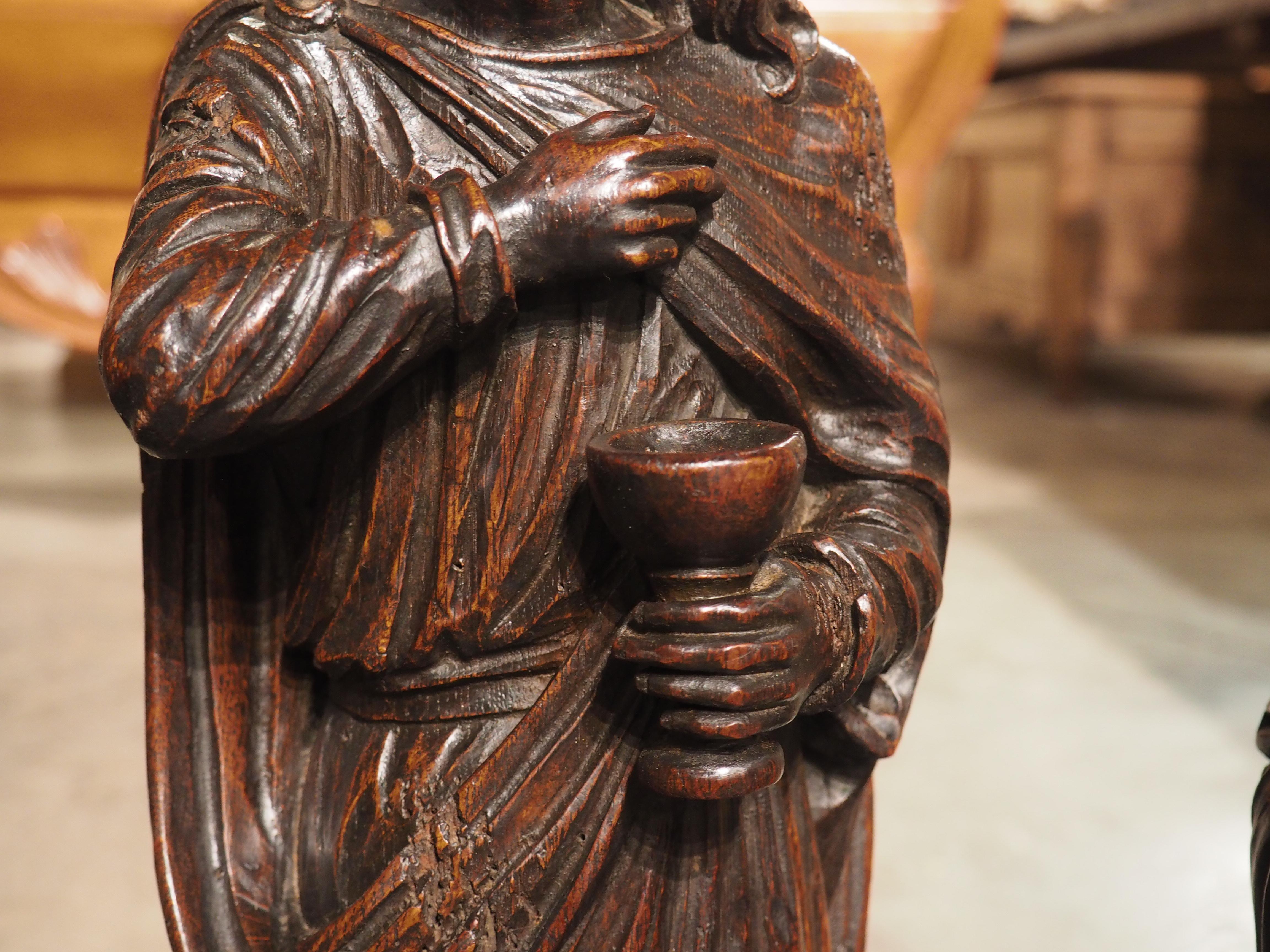 Circa 1800 Carved Oak Sculptures of the Apostles, James, John, Peter, and Paul For Sale 3