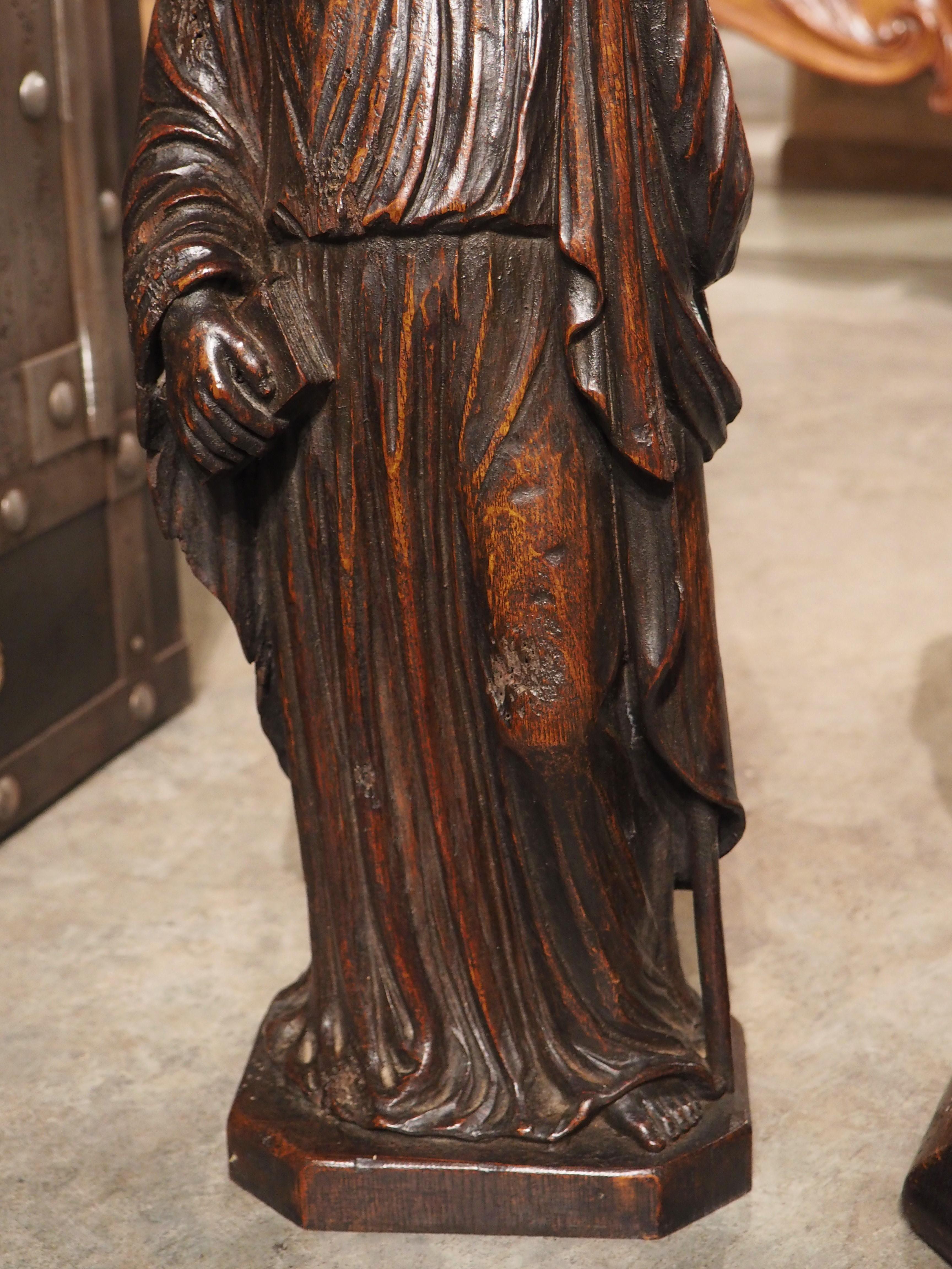 Circa 1800 Carved Oak Sculptures of the Apostles, James, John, Peter, and Paul For Sale 5