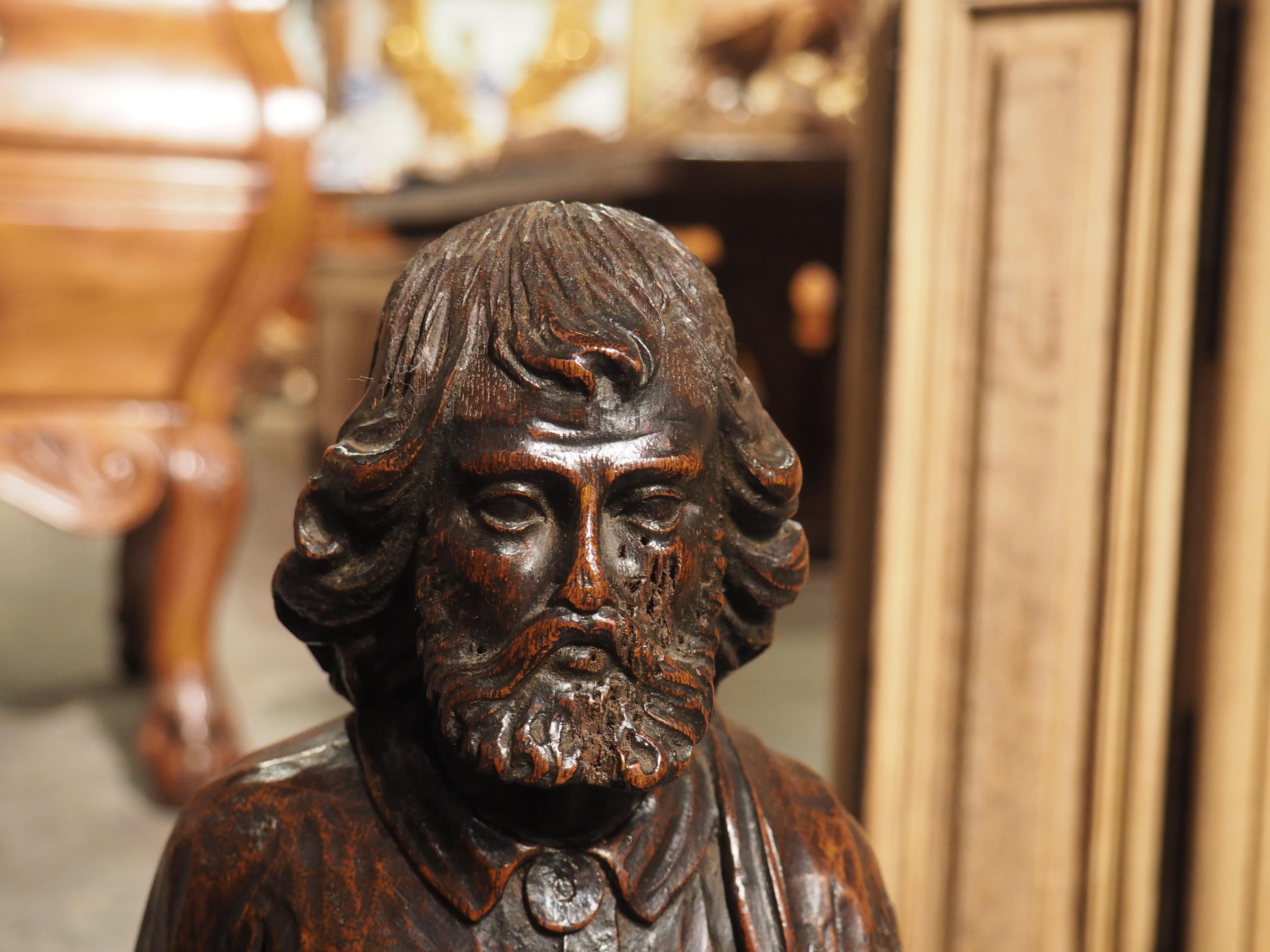 Early 19th Century Circa 1800 Carved Oak Sculptures of the Apostles, James, John, Peter, and Paul For Sale