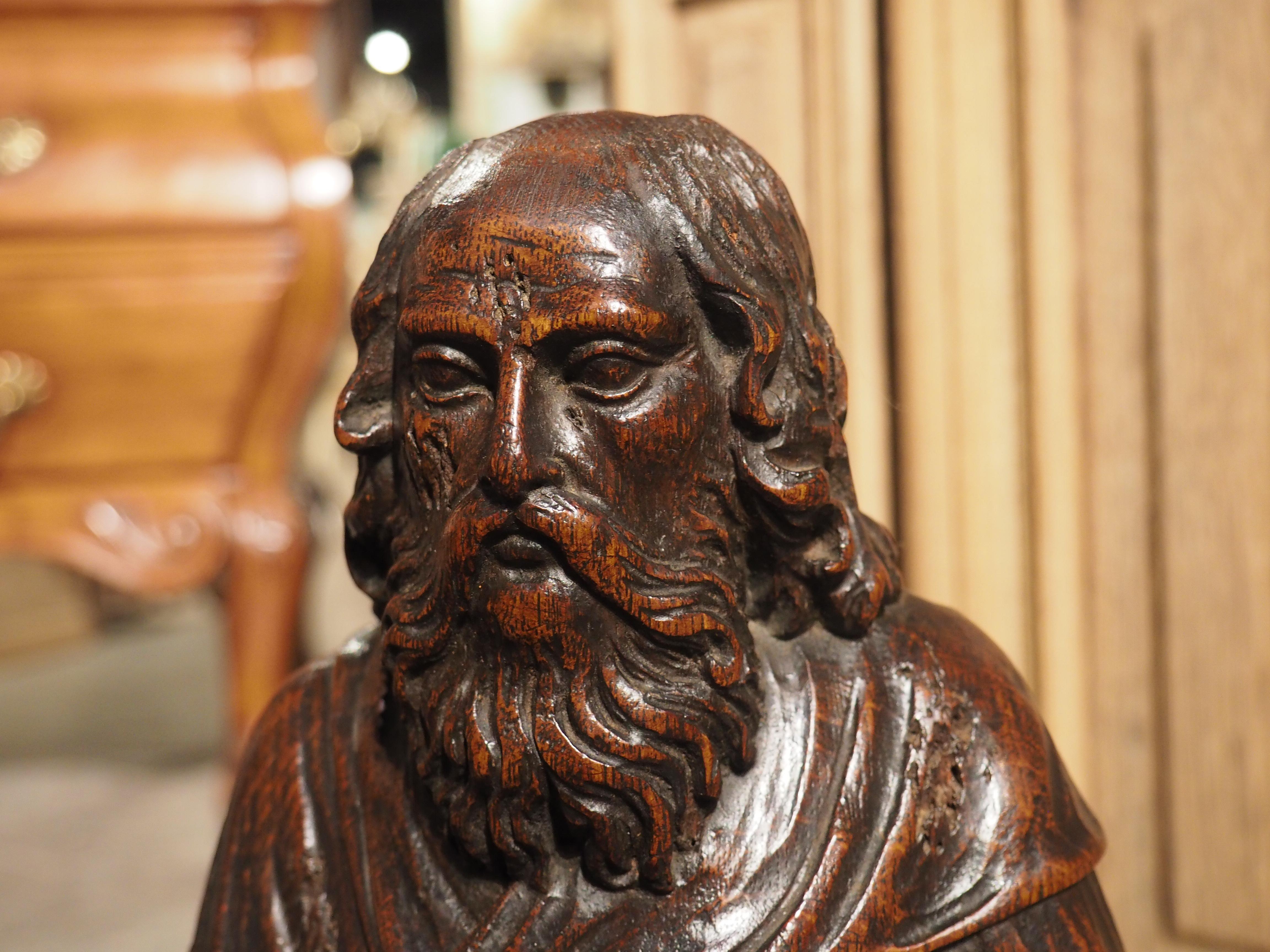 Wood Circa 1800 Carved Oak Sculptures of the Apostles, James, John, Peter, and Paul For Sale