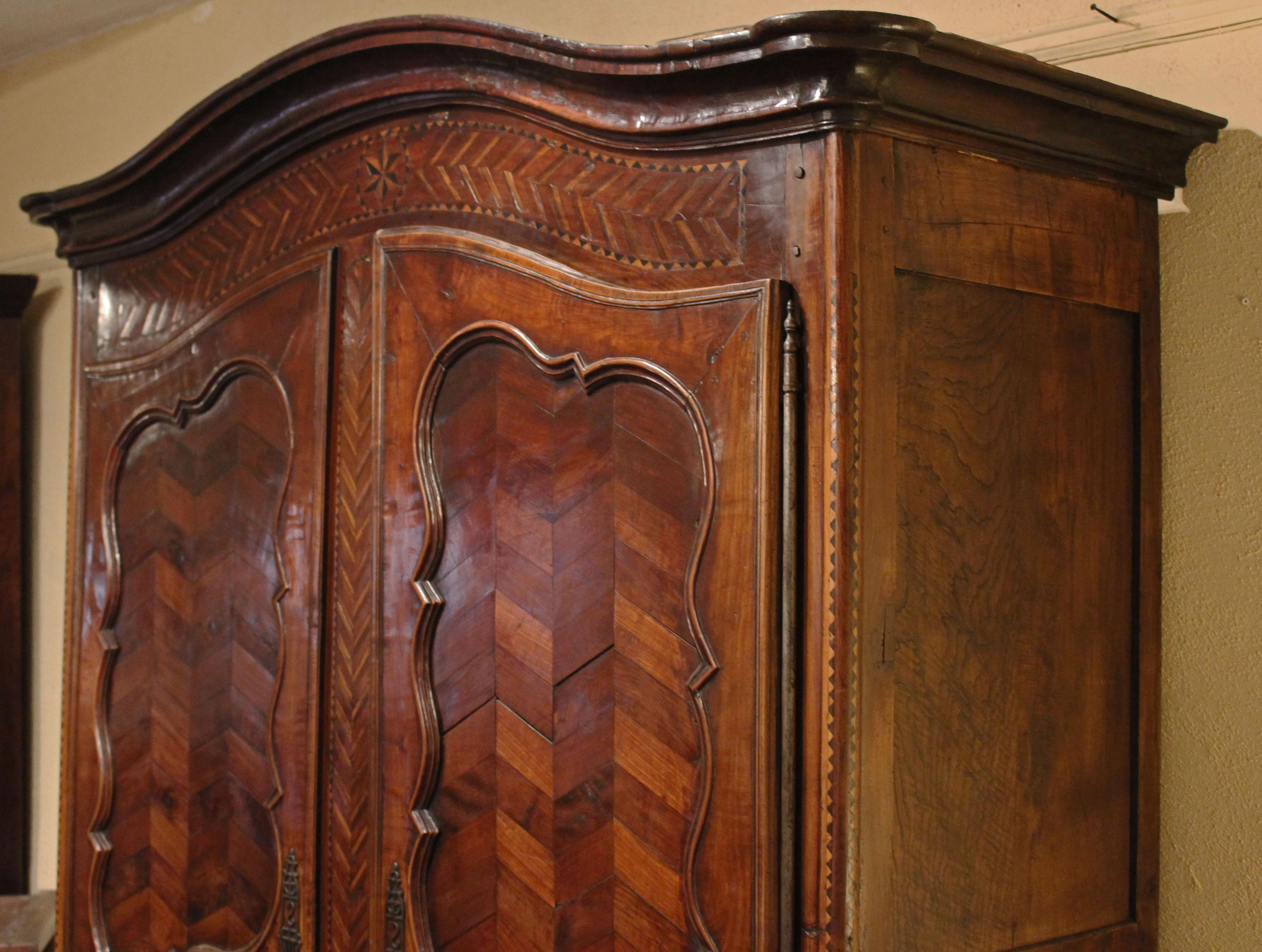 Circa 1800 Cherry and Chestnut French Armoire 1
