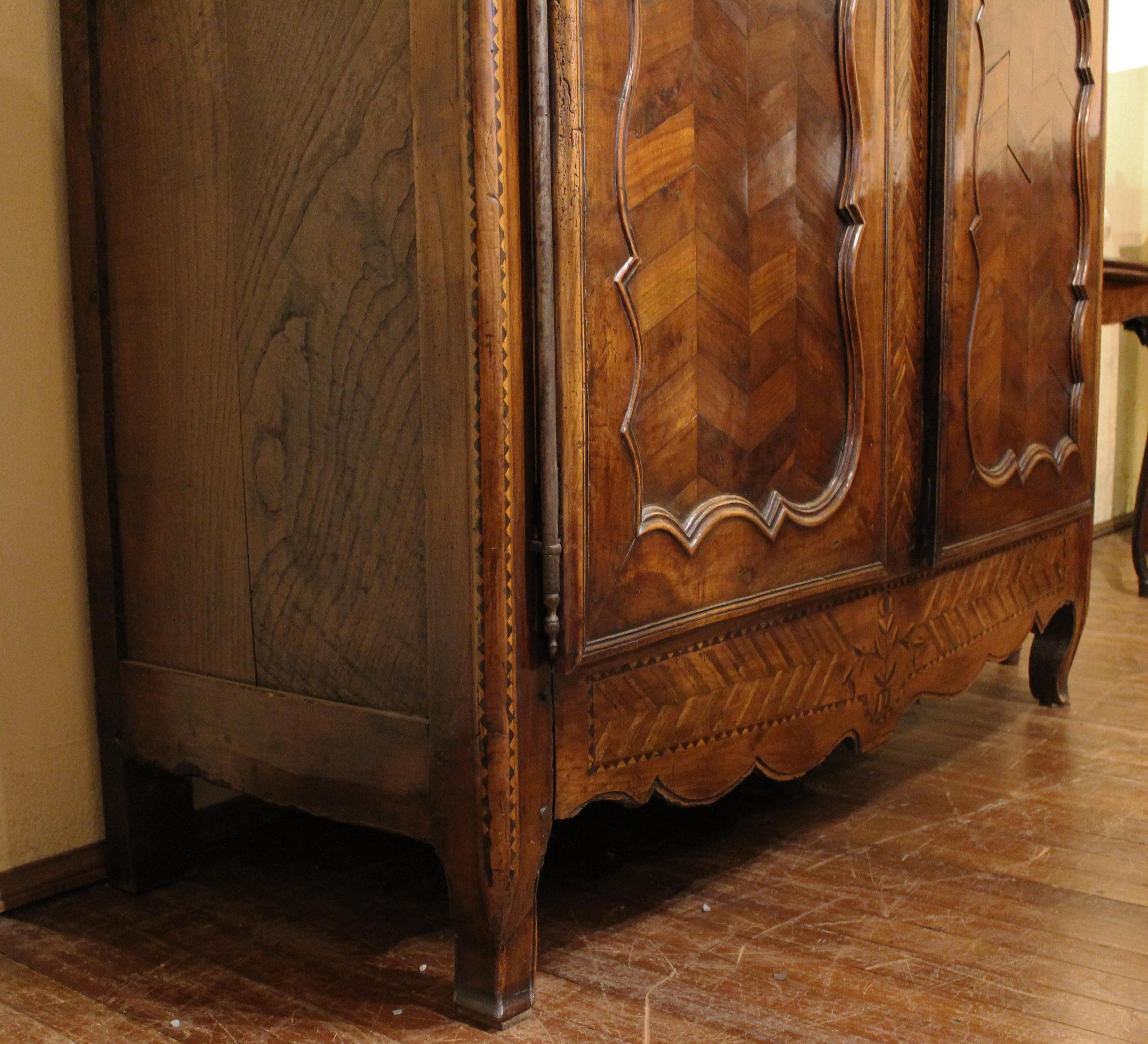 Circa 1800 Cherry and Chestnut French Armoire 2