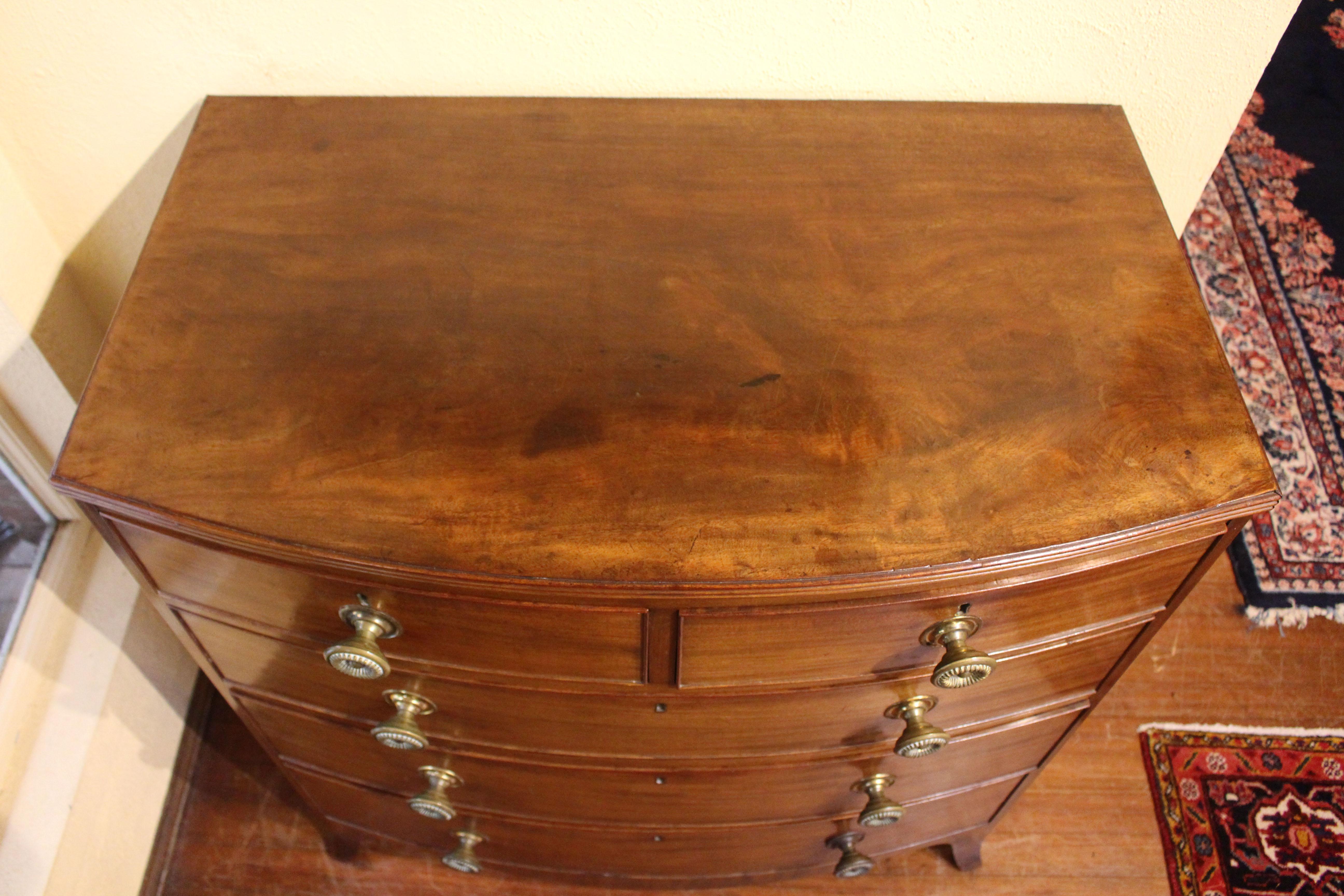 Early 19th Century Circa 1800 English Bowfront Chest of Drawers