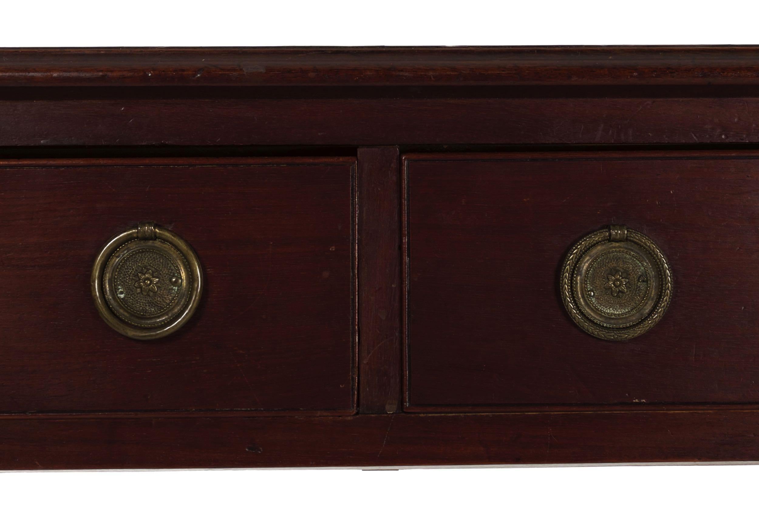English George III Mahogany Antique Leather-Top Writing Desk, circa 1800 5
