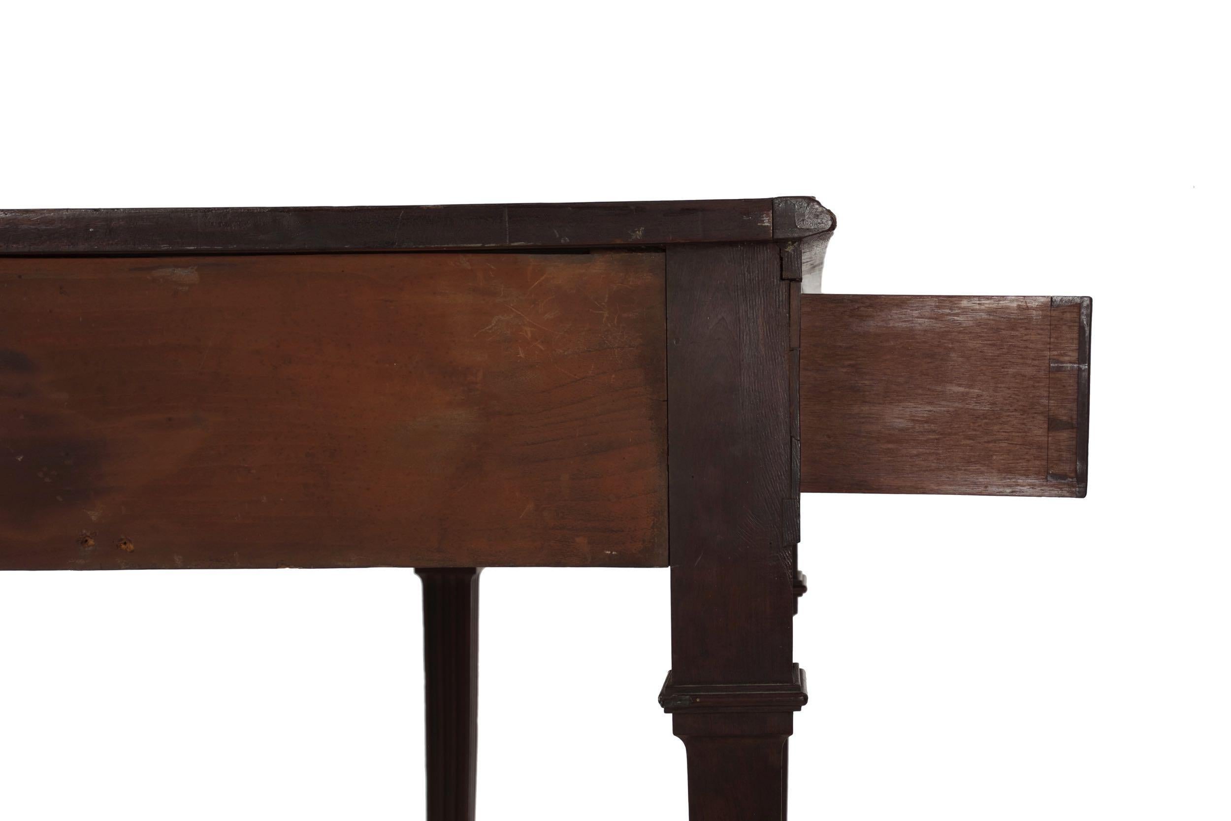 English George III Mahogany Antique Leather-Top Writing Desk, circa 1800 14
