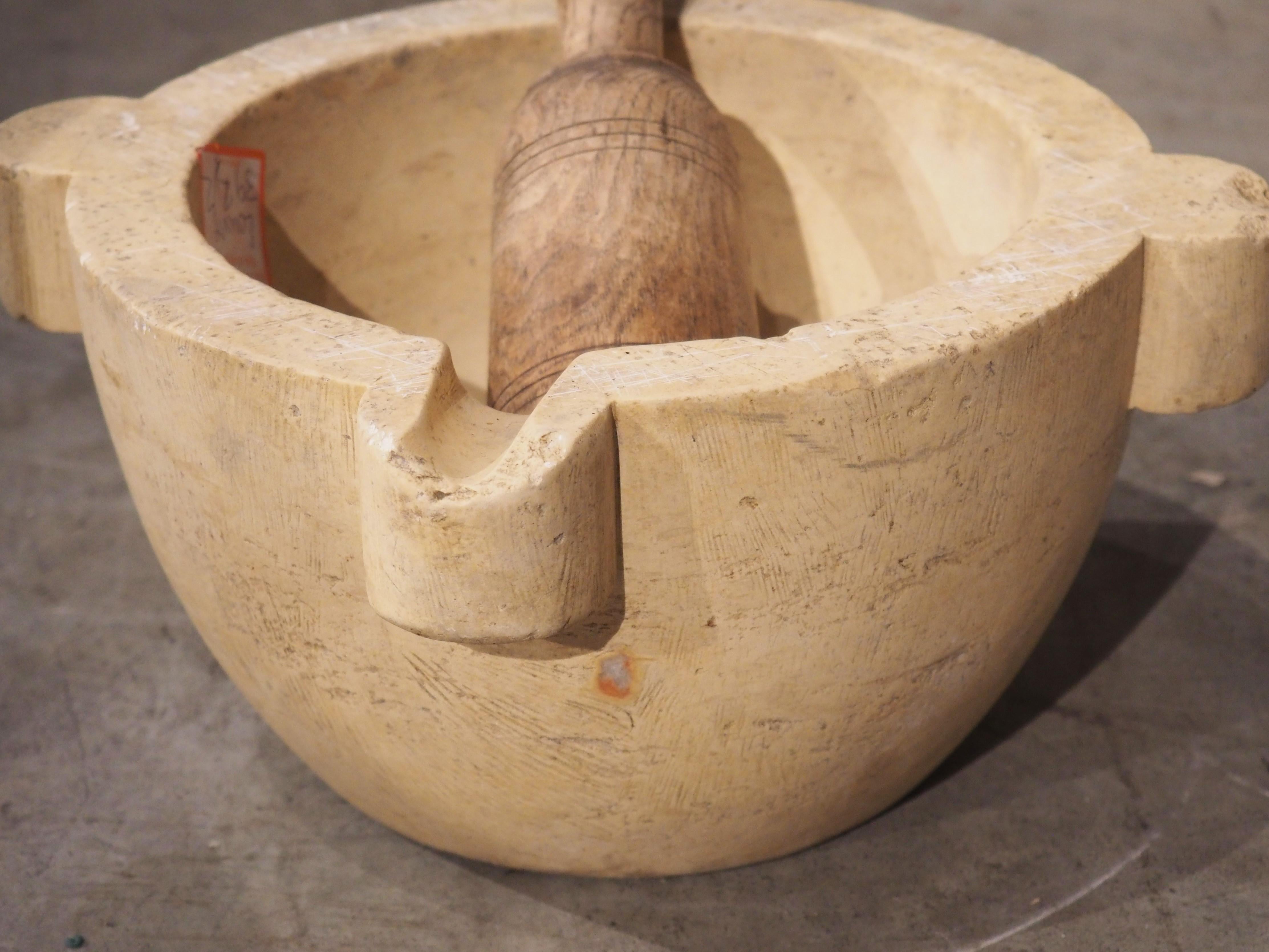 marble mortar wooden pestle