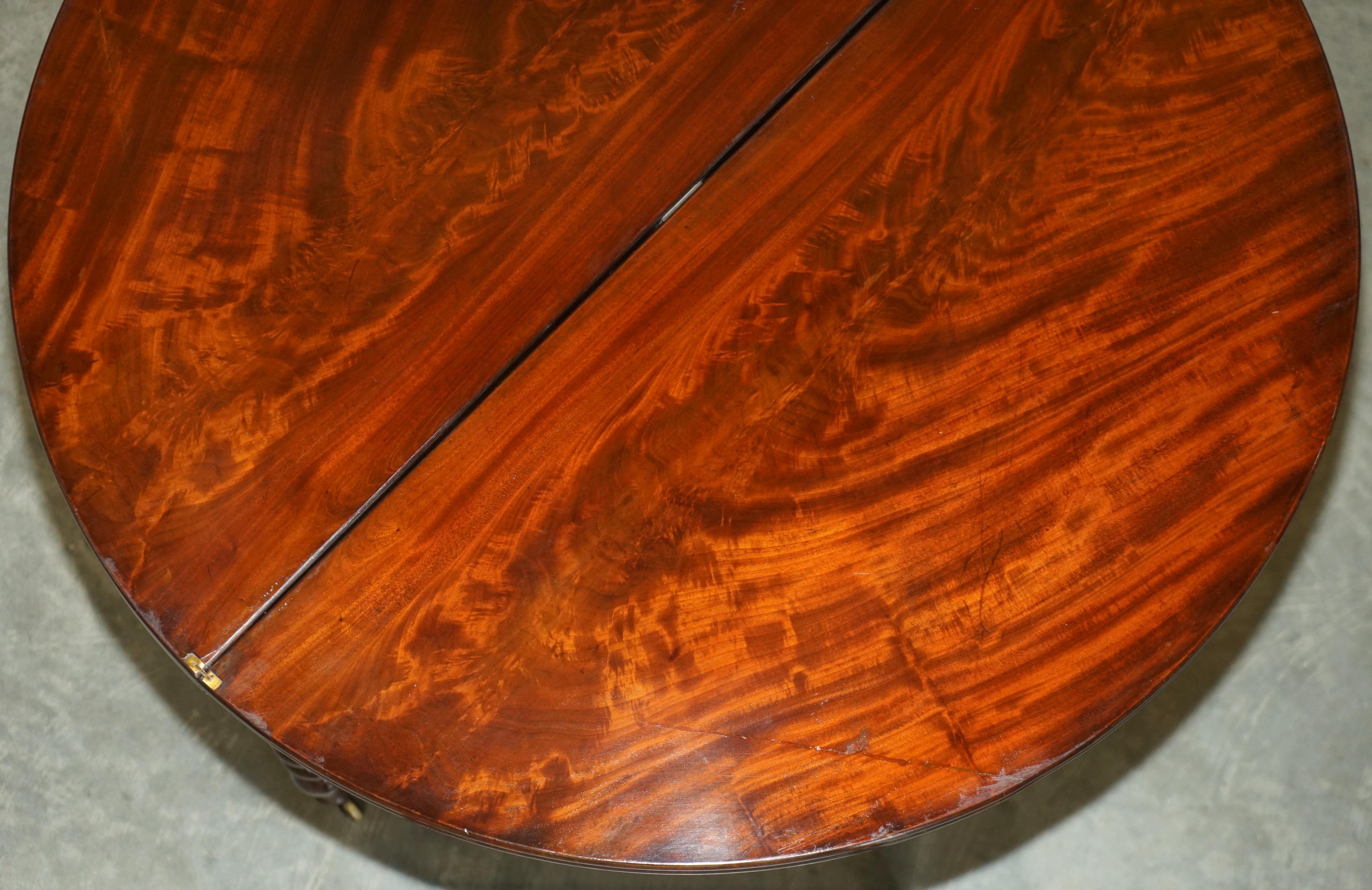 CIRCA 1800 FULLY RESTORED FRENCH DiRECTORIE DEMI LUNE EXTENDING CARD GAMES TABLE For Sale 8