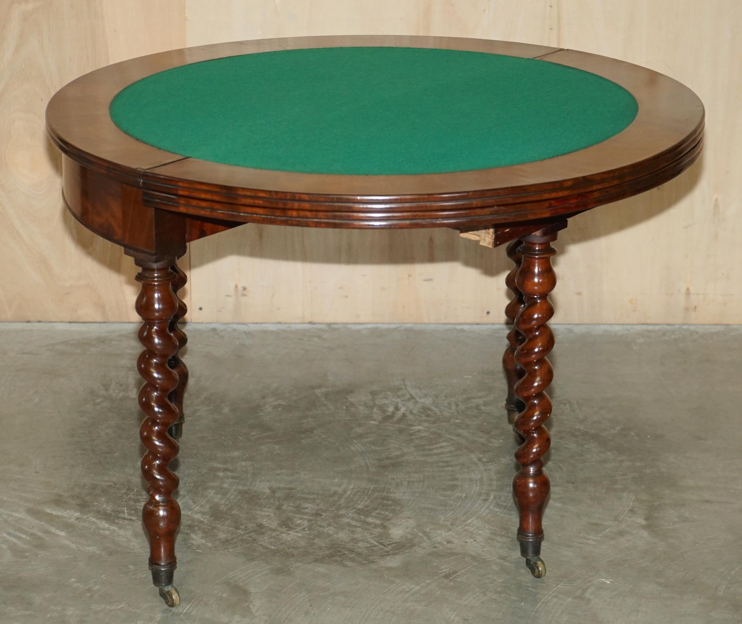 CIRCA 1800 FULLY RESTORED FRENCH DiRECTORIE DEMI LUNE EXTENDING CARD GAMES TABLE For Sale 10