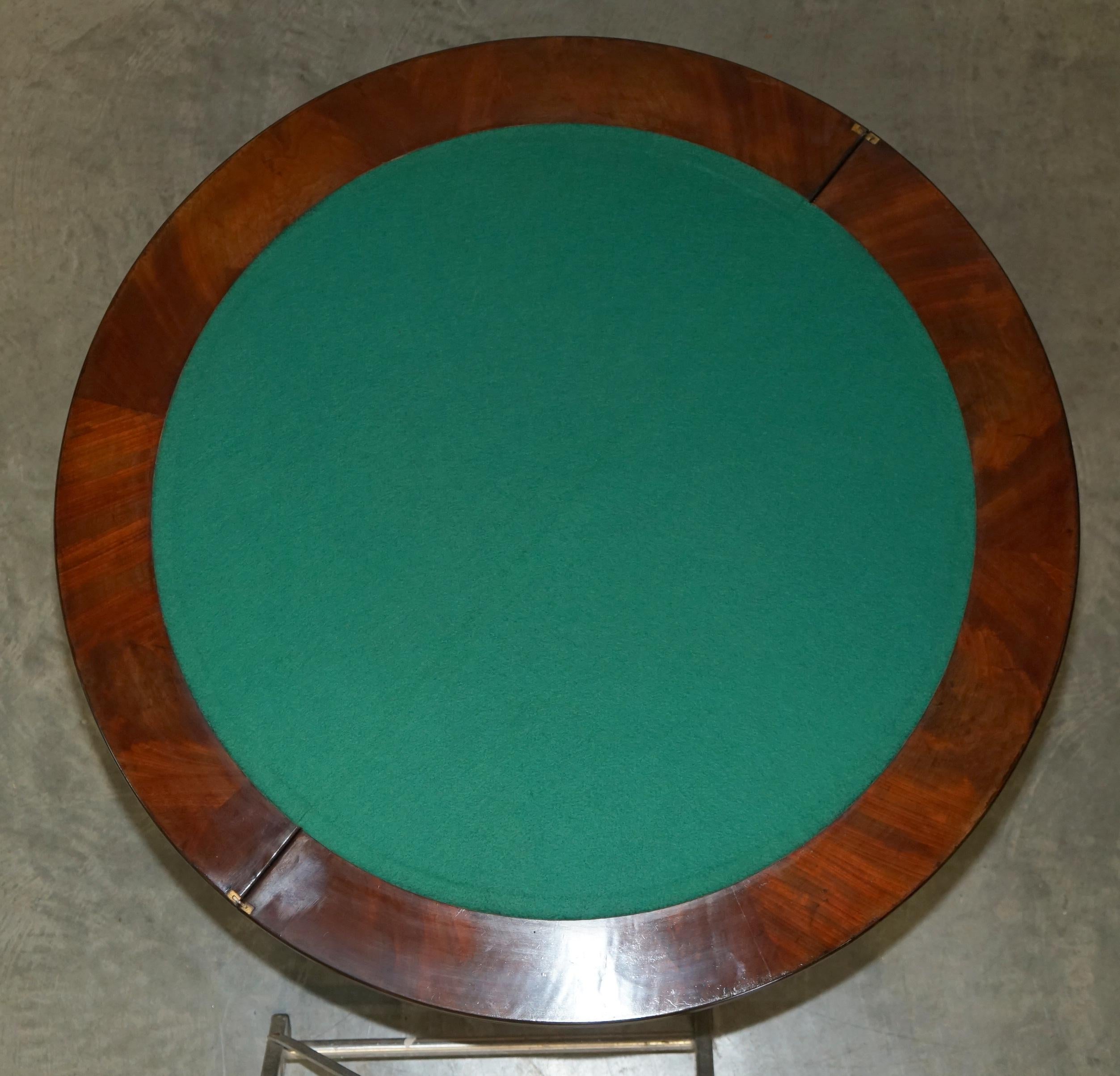 CIRCA 1800 FULLY RESTORED FRENCH DiRECTORIE DEMI LUNE EXTENDING CARD GAMES TABLE For Sale 10