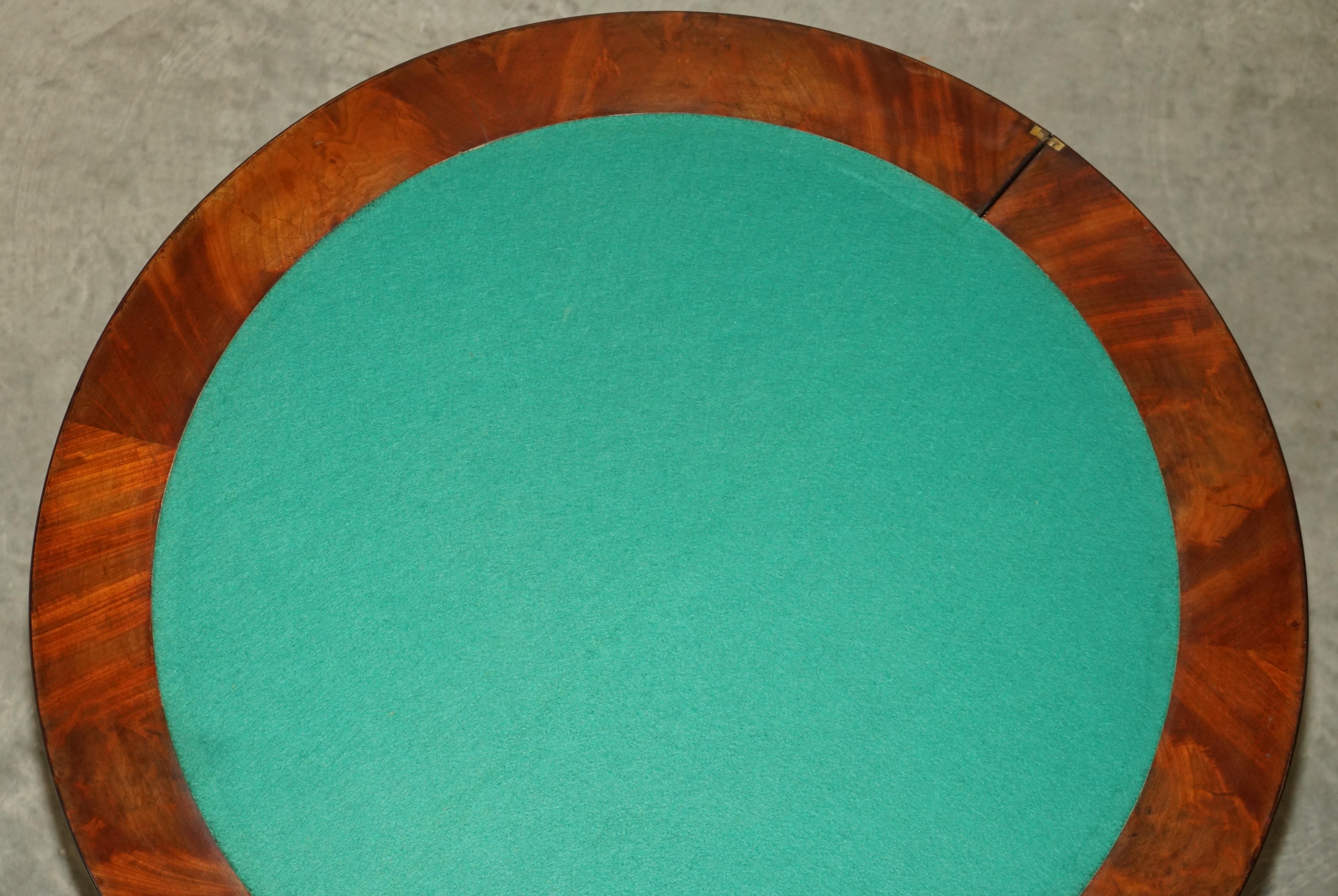 CIRCA 1800 FULLY RESTORED FRENCH DiRECTORIE DEMI LUNE EXTENDING CARD GAMES TABLE For Sale 11