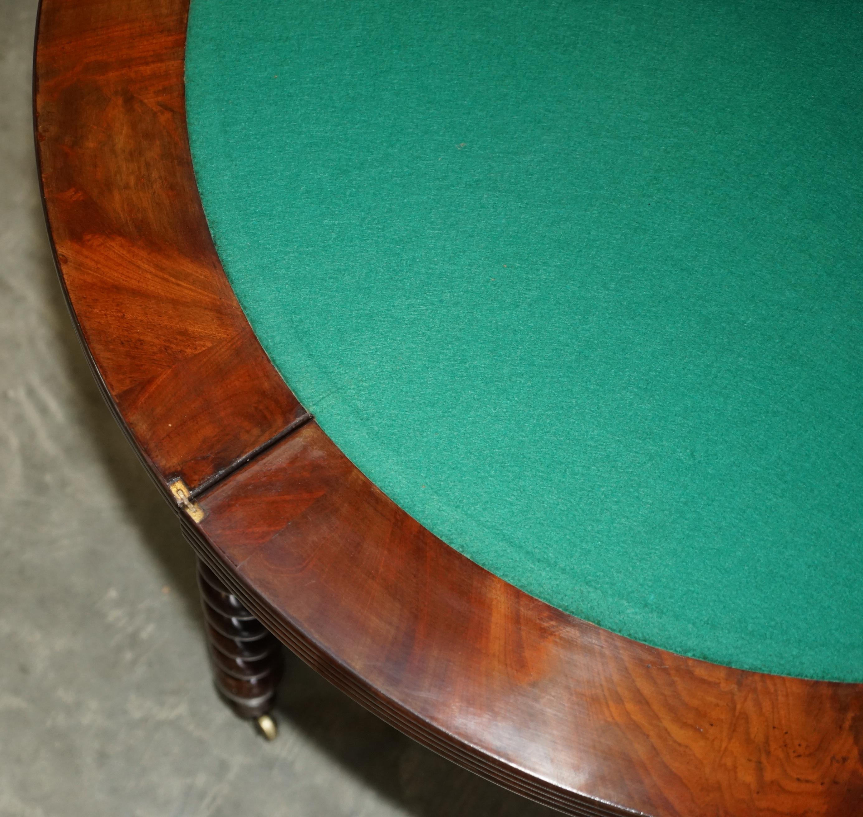 CIRCA 1800 FULLY RESTORED FRENCH DiRECTORIE DEMI LUNE EXTENDING CARD GAMES TABLE For Sale 12