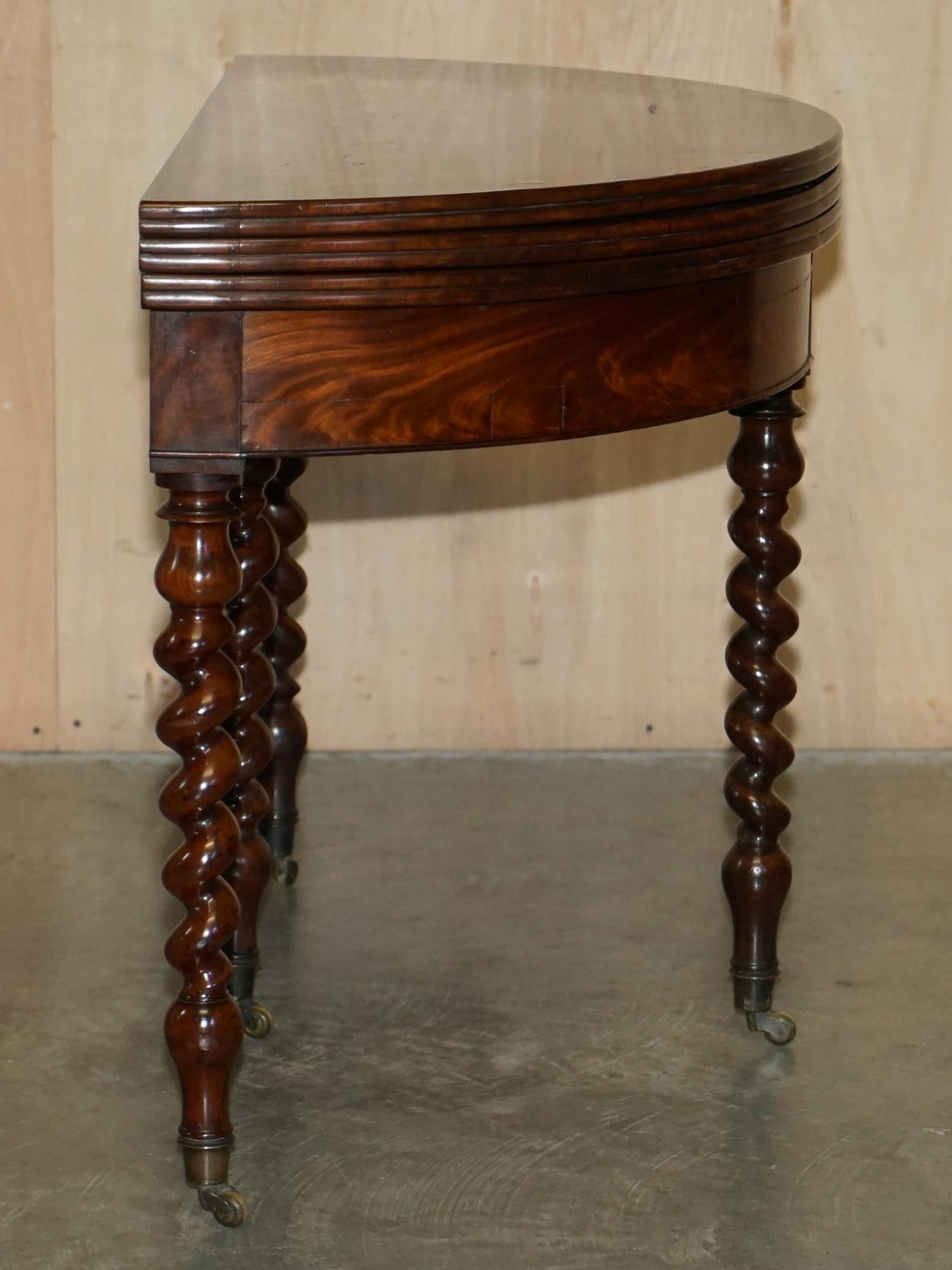 CIRCA 1800 FULLY RESTORED FRENCH DiRECTORIE DEMI LUNE EXTENDING CARD GAMES TABLE For Sale 1