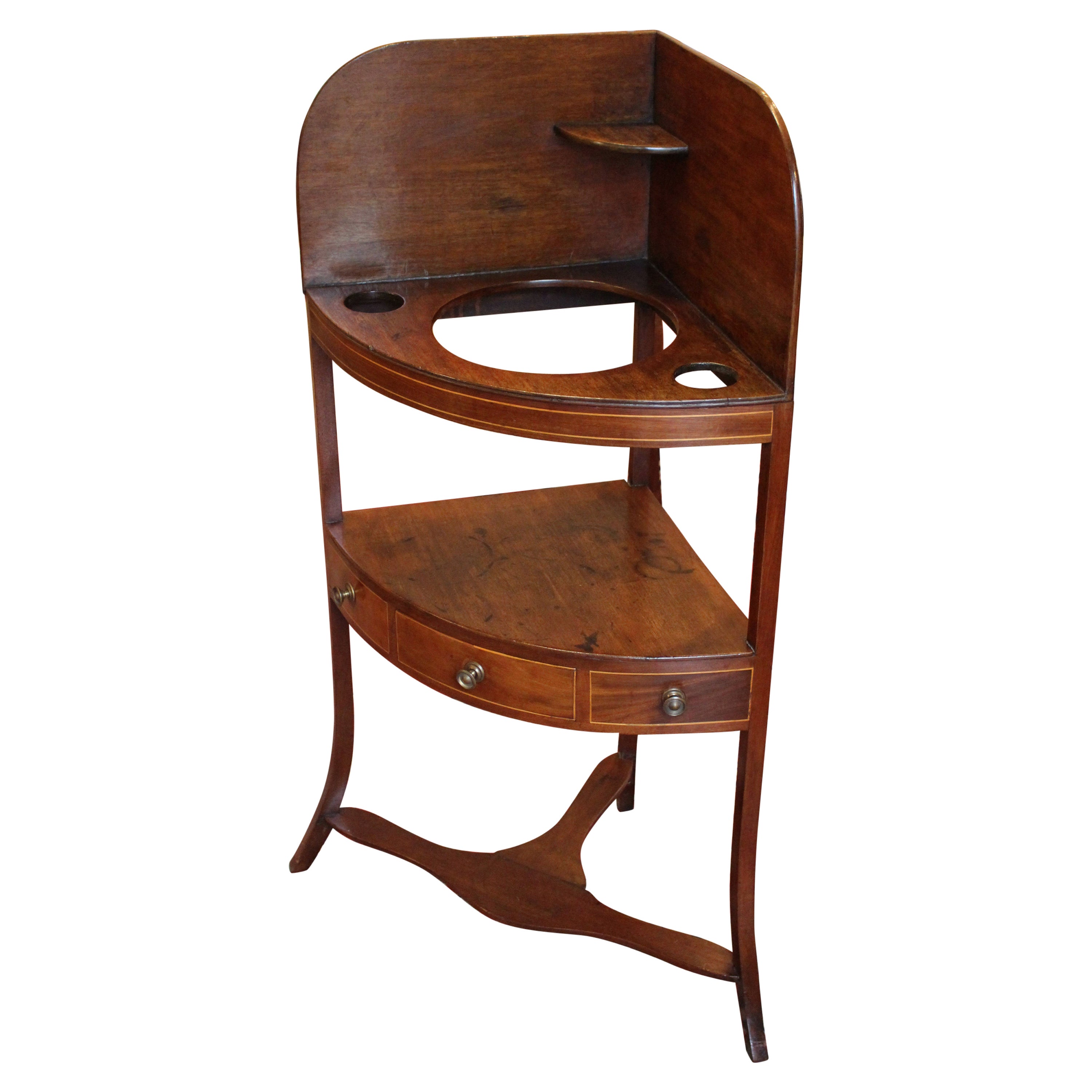 Circa 1800 George III Mahogany Corner Washstand
