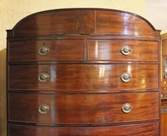 Circa 1800 Georgian Bowfront Mahogany Chest On Chest