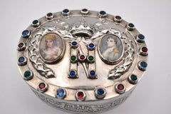Circa 1800 Georgian Silver Box In Tribute To Young Napoleon, Josephine & Child