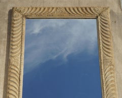 Circa 1800 Hand Carved Limed Oak Wall Mirror with New Plate Glass Very Nice Look