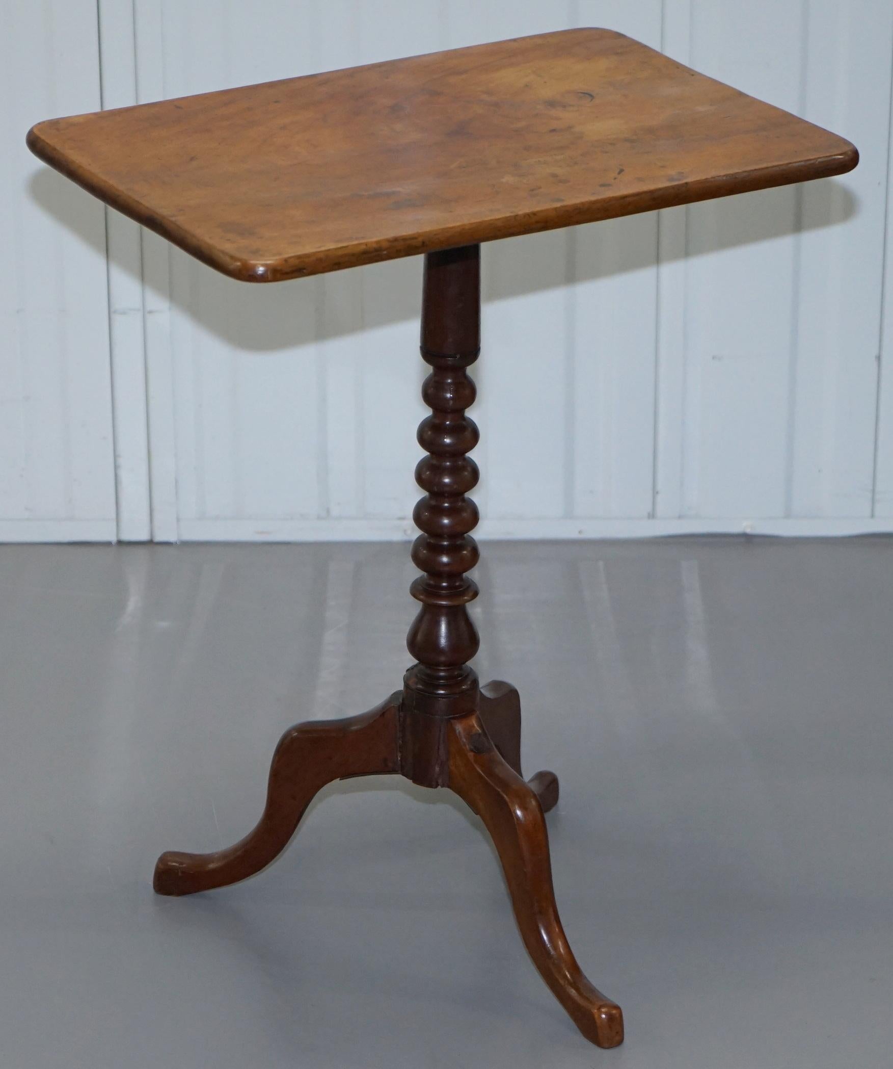 Hand Sawn Georgian Tripod Side Table in Walnut with Tilt Top Function circa 1800 10