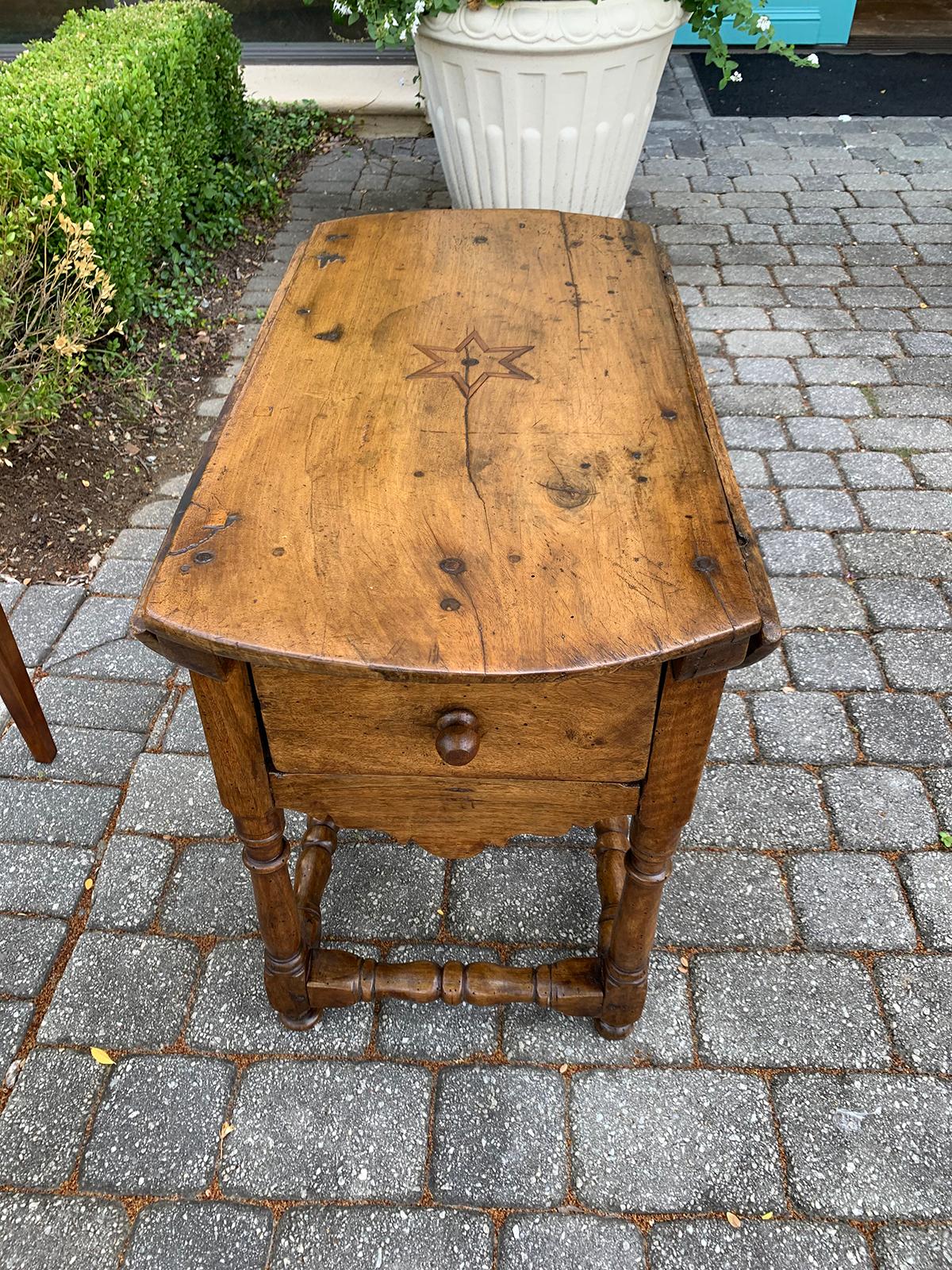 Inlaid Drop-Leaf Table with Drawer, Possibly George I, circa 1800 10