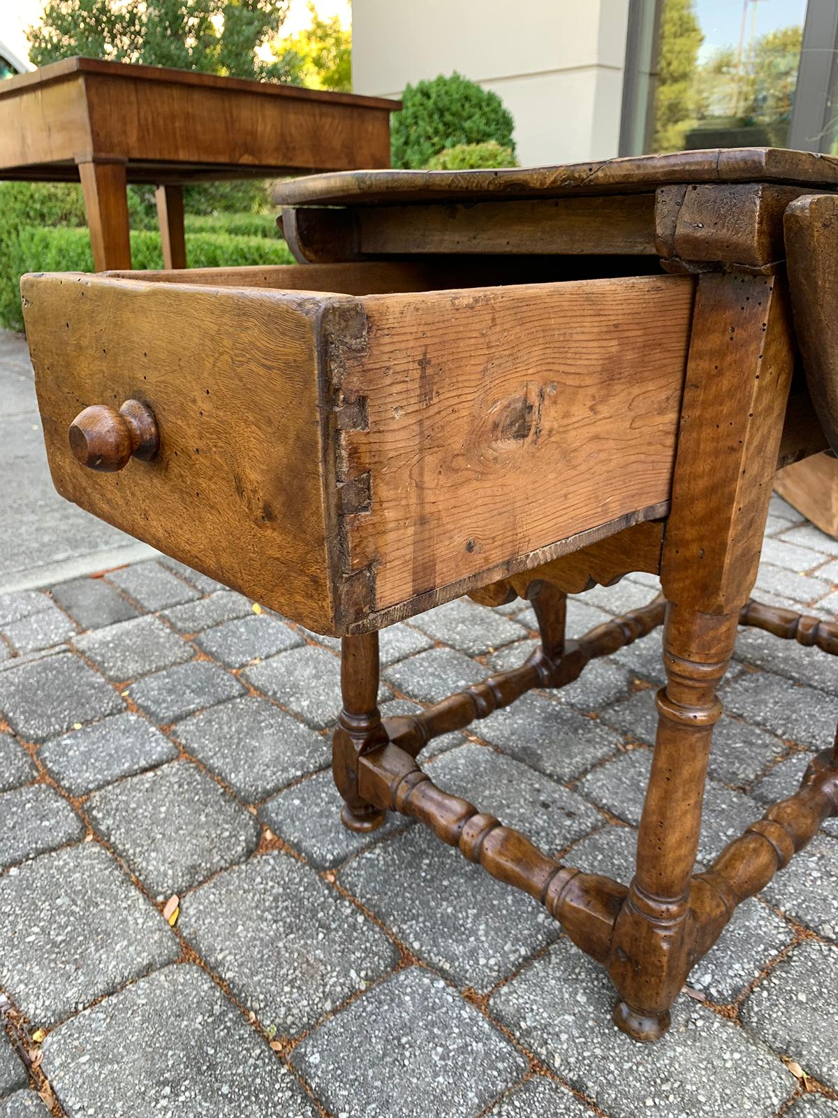 Early 19th Century Inlaid Drop-Leaf Table with Drawer, Possibly George I, circa 1800