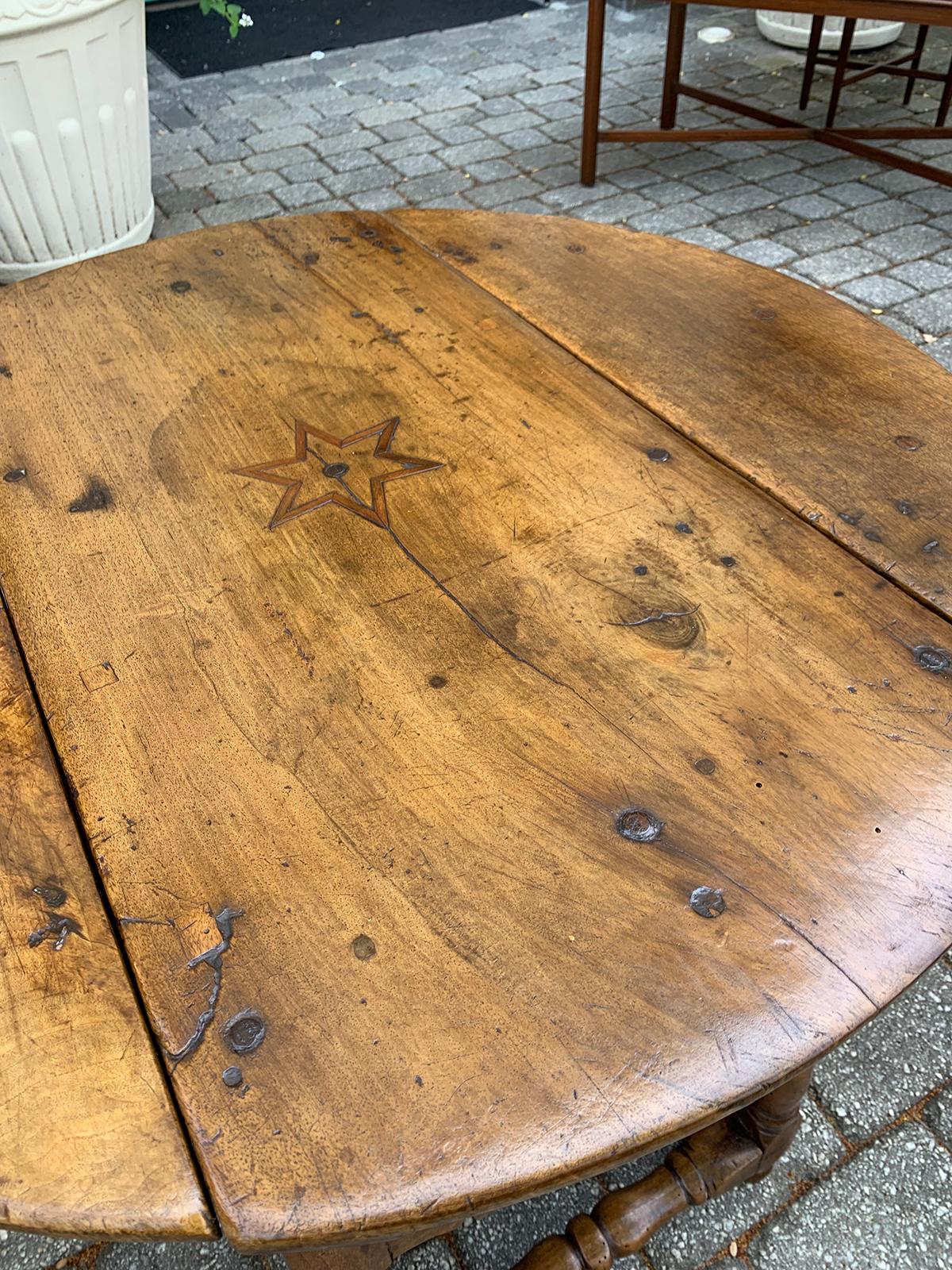 Inlaid Drop-Leaf Table with Drawer, Possibly George I, circa 1800 2
