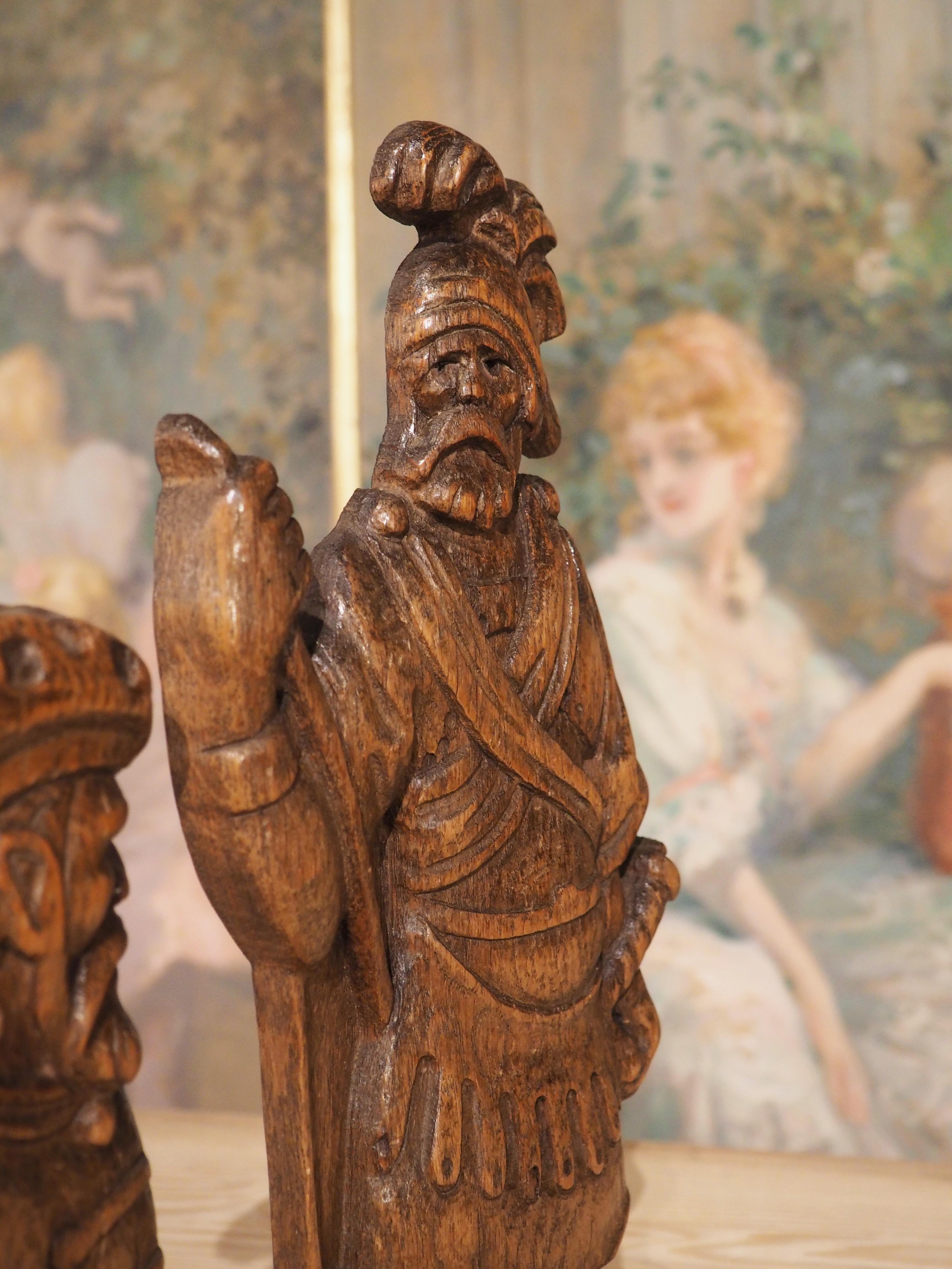 Circa 1800 Mounted Carved Oak Soldier Figures from Flanders For Sale 4