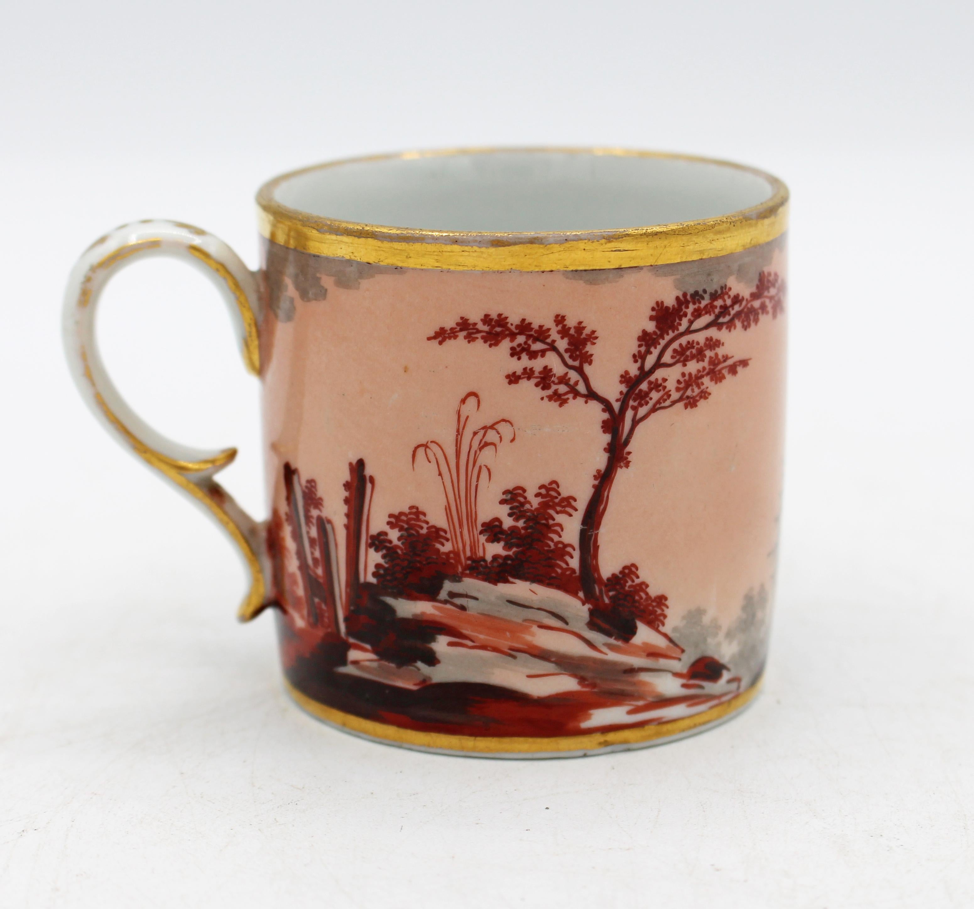 CIRCA 1800 Old Paris Porcelain (oder Kpm) Kaffeetasse & Untertasse (Vergoldet) im Angebot