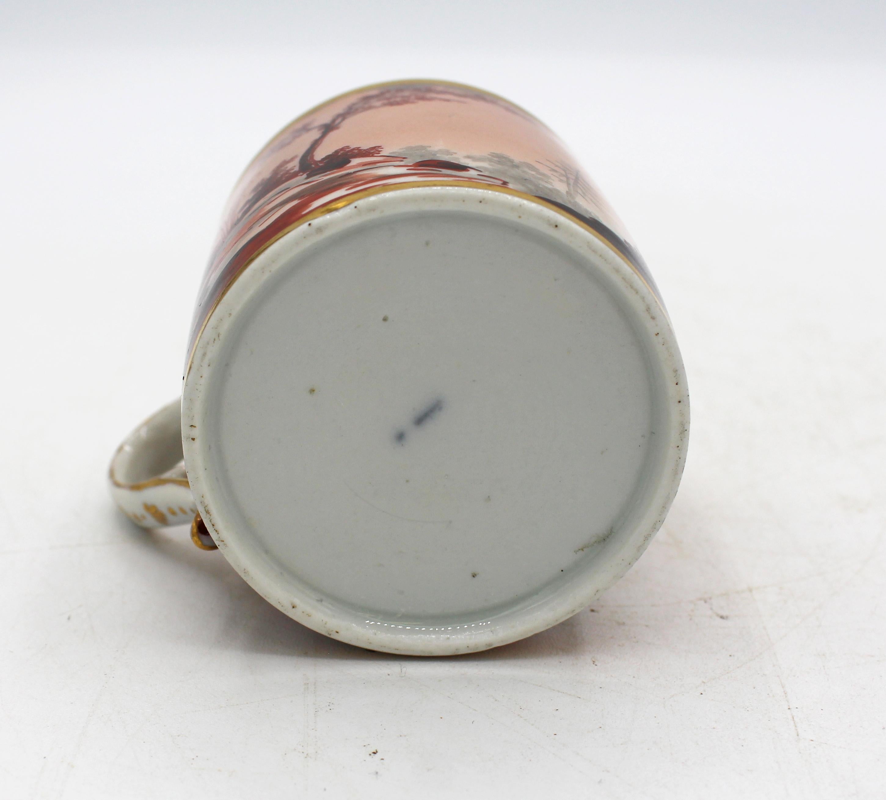 CIRCA 1800 Old Paris Porcelain (oder Kpm) Kaffeetasse & Untertasse (Porzellan) im Angebot