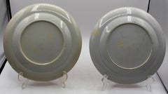 Circa 1800 Pair of Chinese Export Porcelain Orange Fitzhugh Dinner Plates