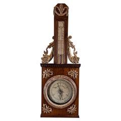 Antique Circa 1800 Swedish Gustavian Mahogany Barometer by Iohannes Lerra