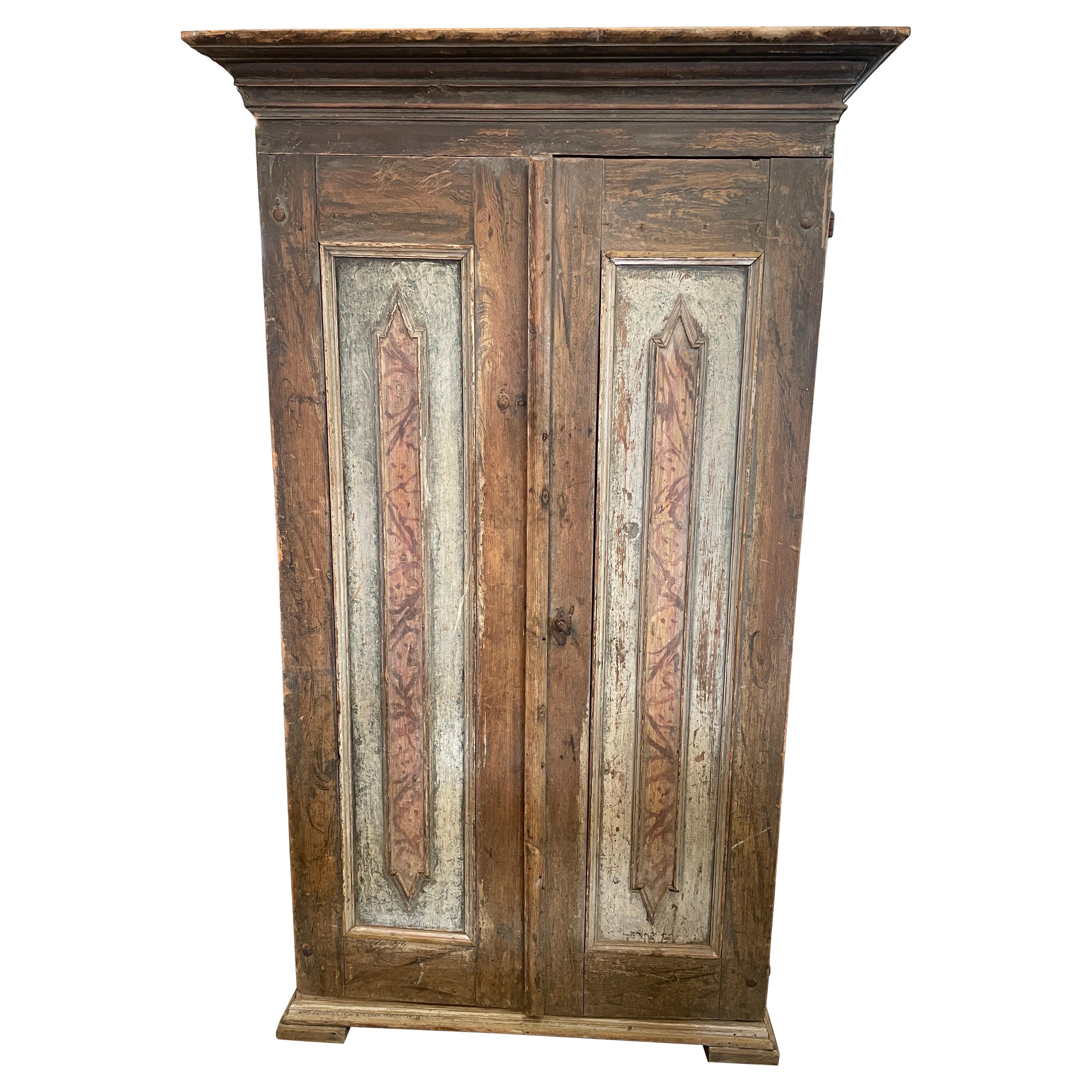 Circa 1800 Swedish Original Painted Cupboard