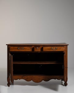 Circa 1800 Walnut Wood Louis XV Provençal Buffet in Original Patina