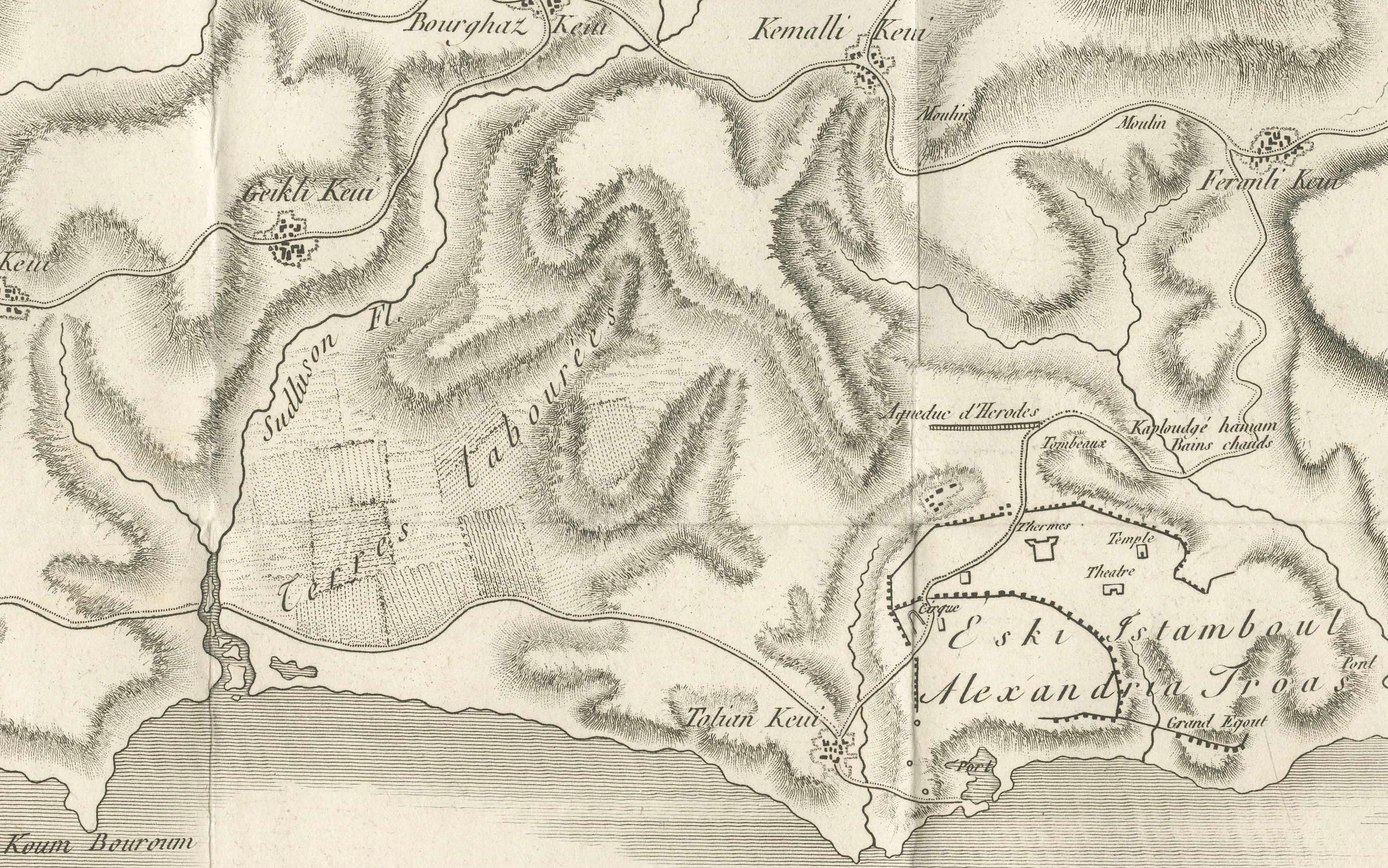 CIRCA 1802 Karte der Region Troad von Tardieu - Aus der Voyage de la Troade (Graviert) im Angebot
