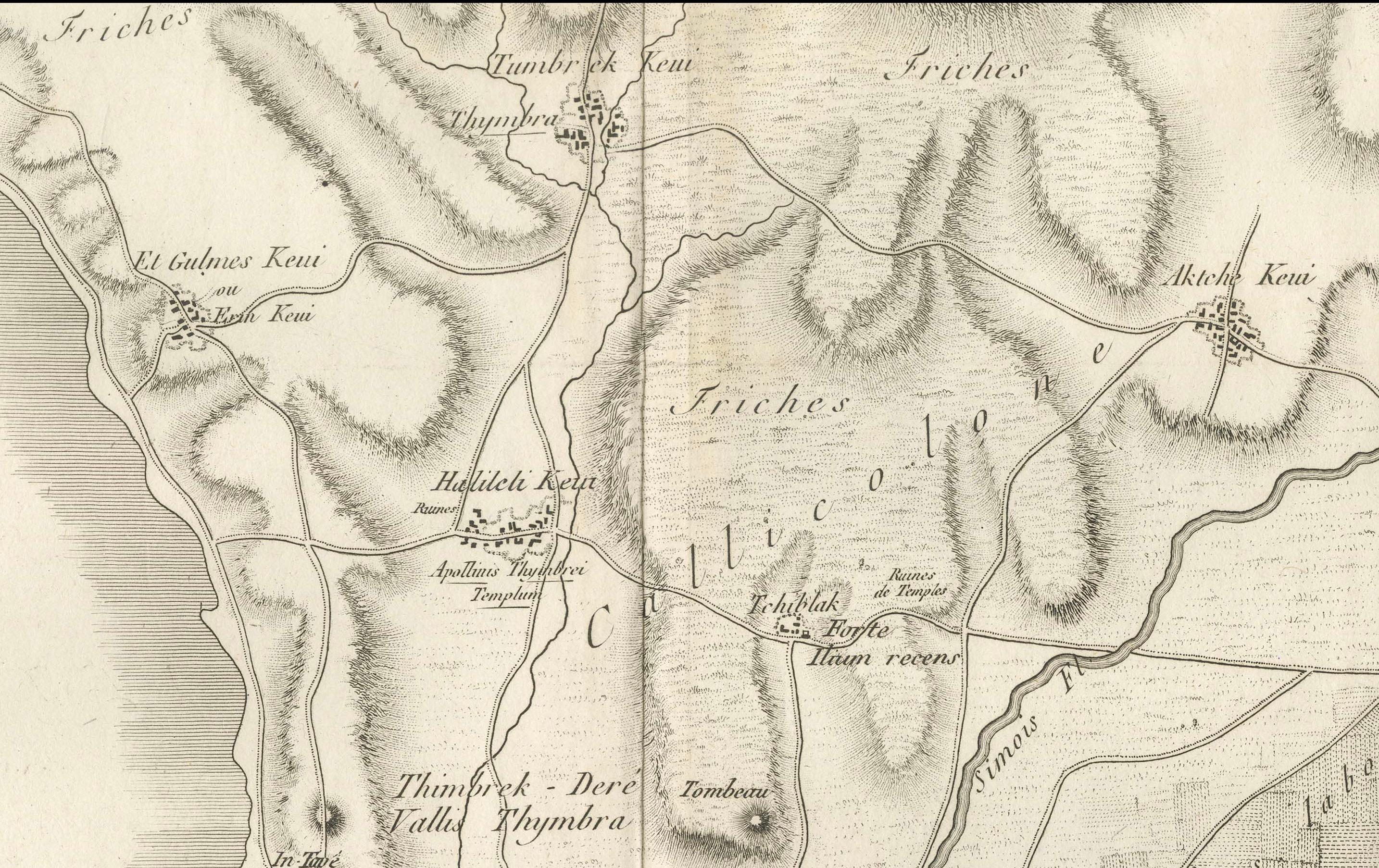 CIRCA 1802 Karte der Region Troad von Tardieu - Aus der Voyage de la Troade (Frühes 19. Jahrhundert) im Angebot
