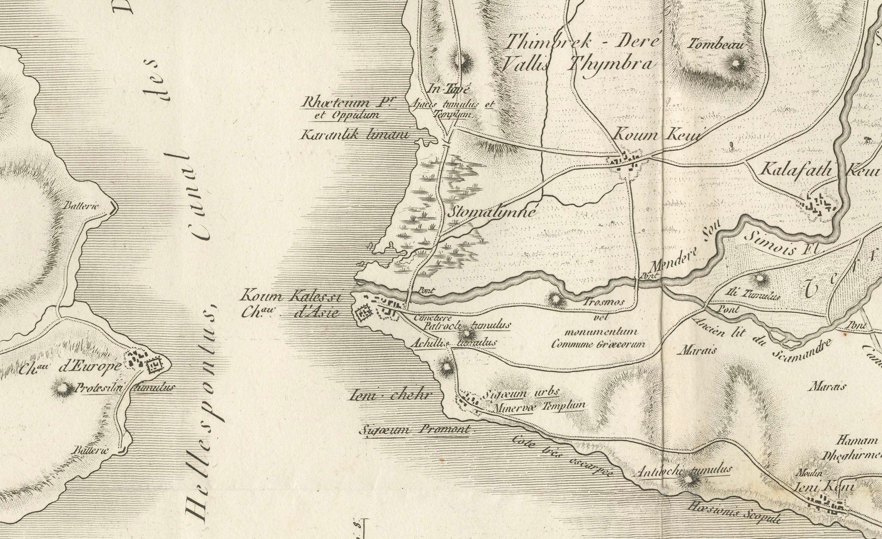 CIRCA 1802 Karte der Region Troad von Tardieu - Aus der Voyage de la Troade (Papier) im Angebot